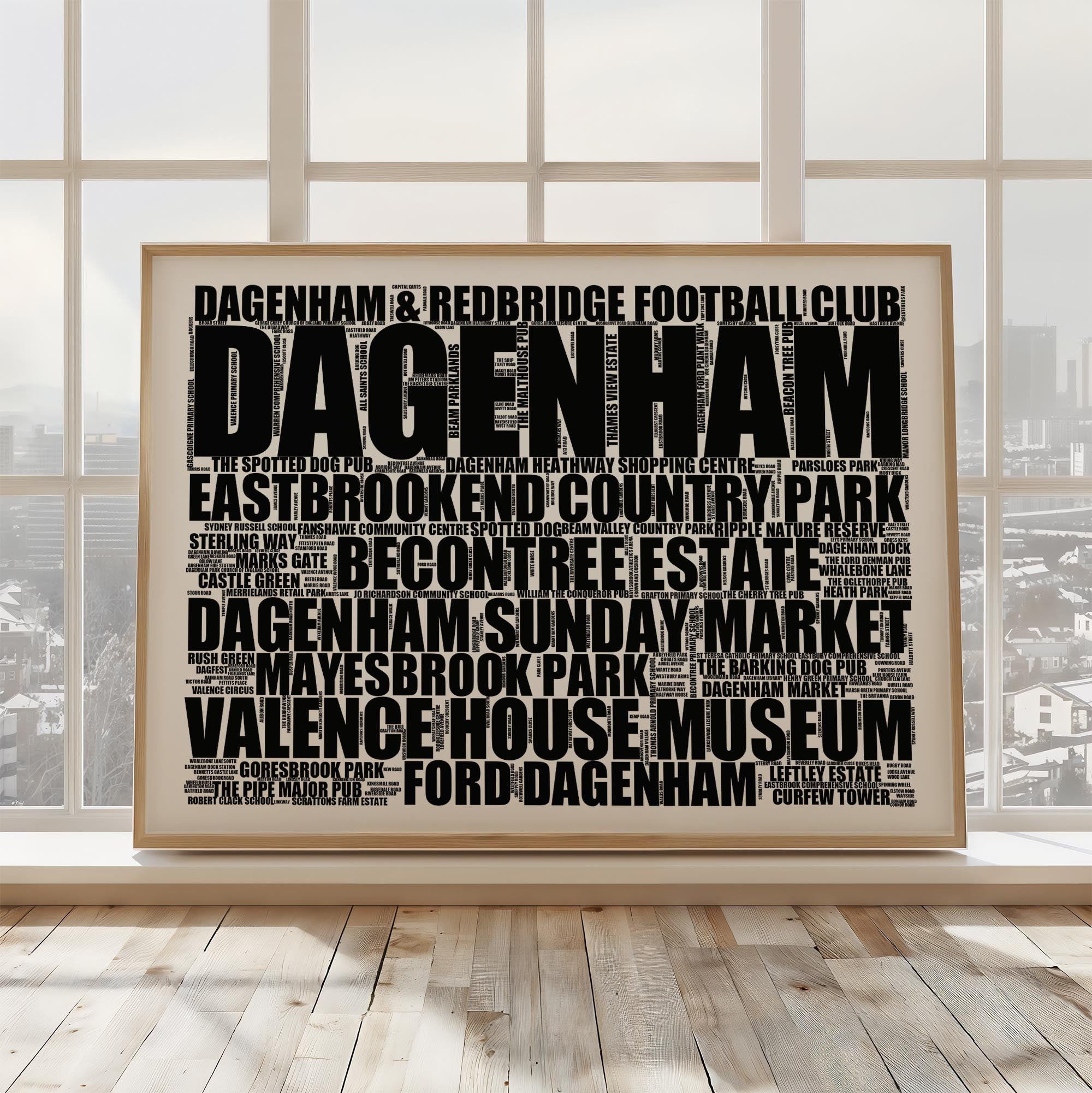 Dagenham - Premium Typographic Word Cloud Prints, Posters & Gifts
