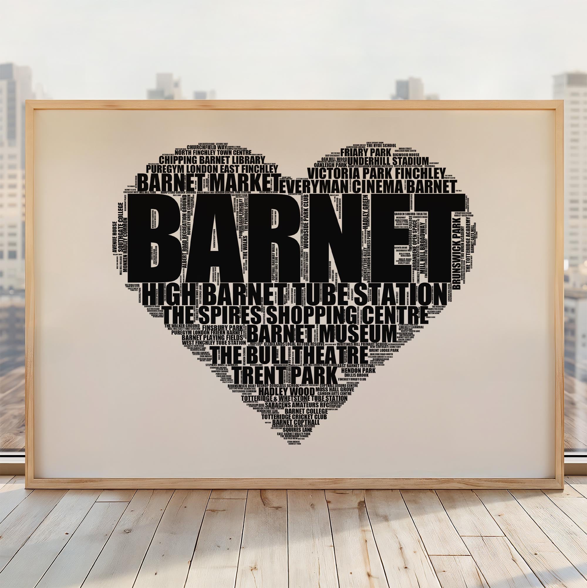 Barnet - Premium Typographic Word Cloud Prints, Posters & Gifts