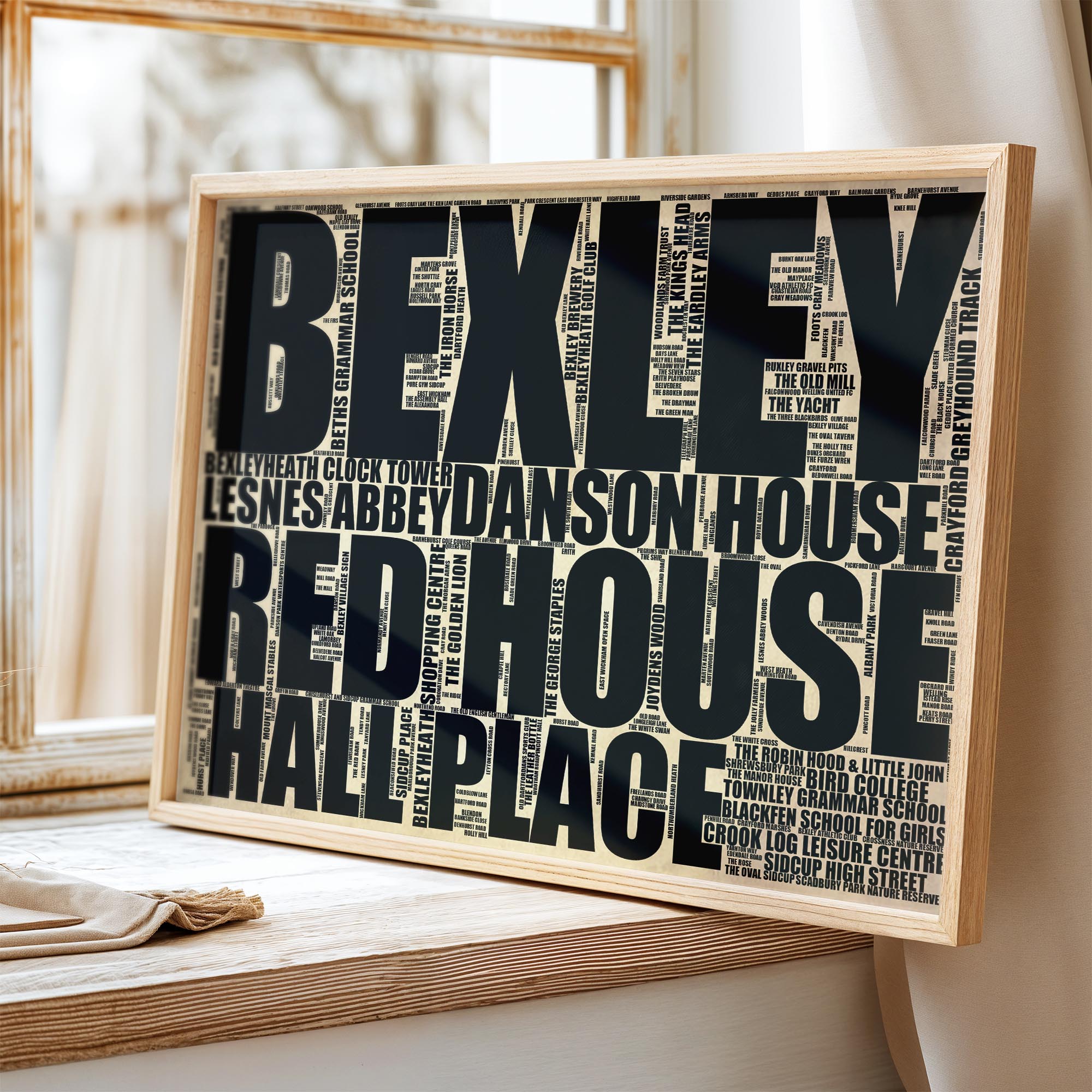 Bexley - Premium Typographic Word Cloud Prints, Posters & Gifts