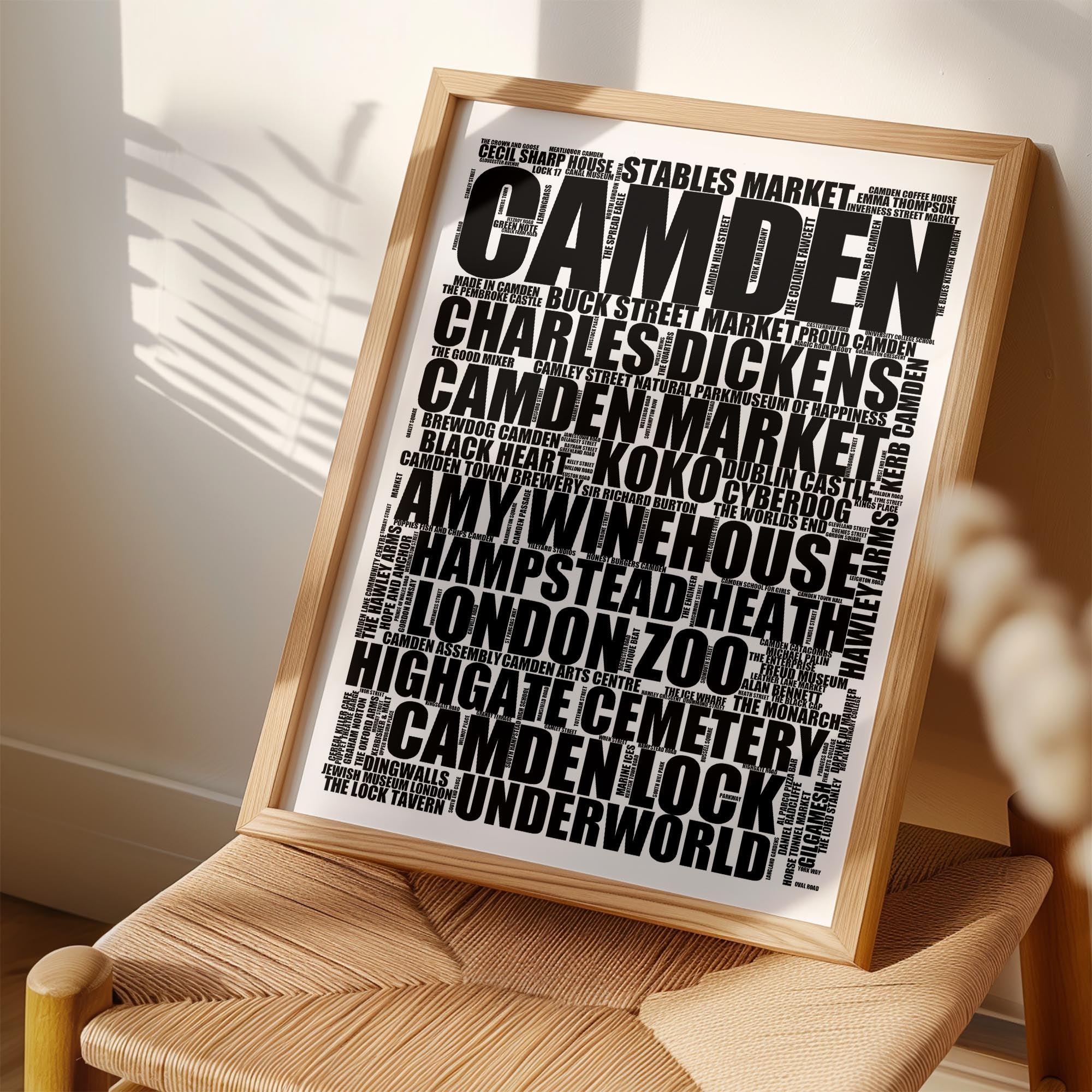 Camden - Premium Typographic Word Cloud Prints, Posters & Gifts