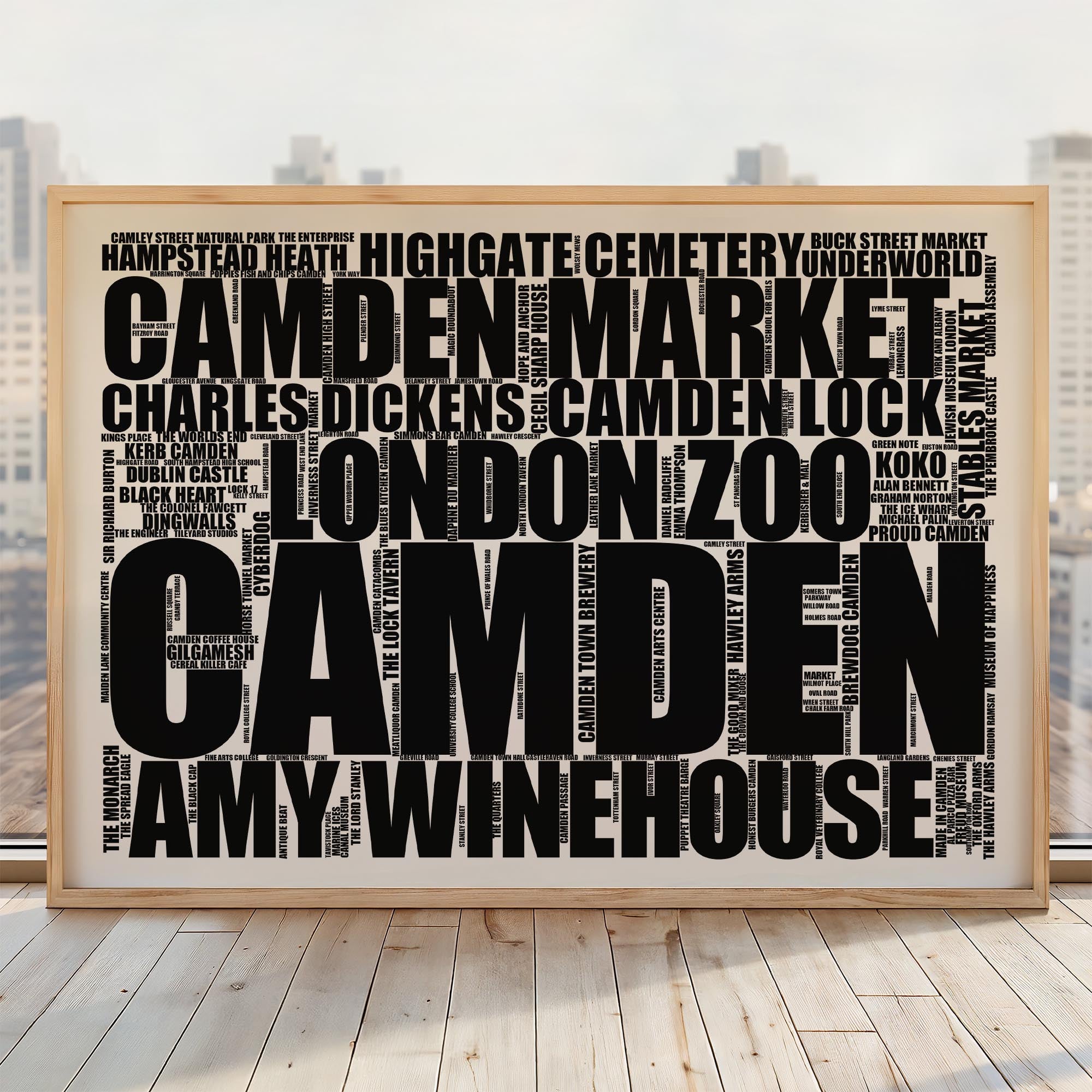 Camden - Premium Typographic Word Cloud Prints, Posters & Gifts