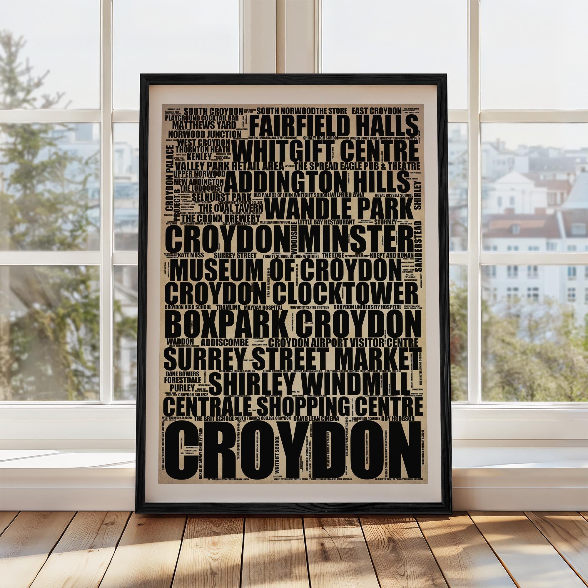 Croydon - Premium Typographic Word Cloud Prints, Posters & Gifts