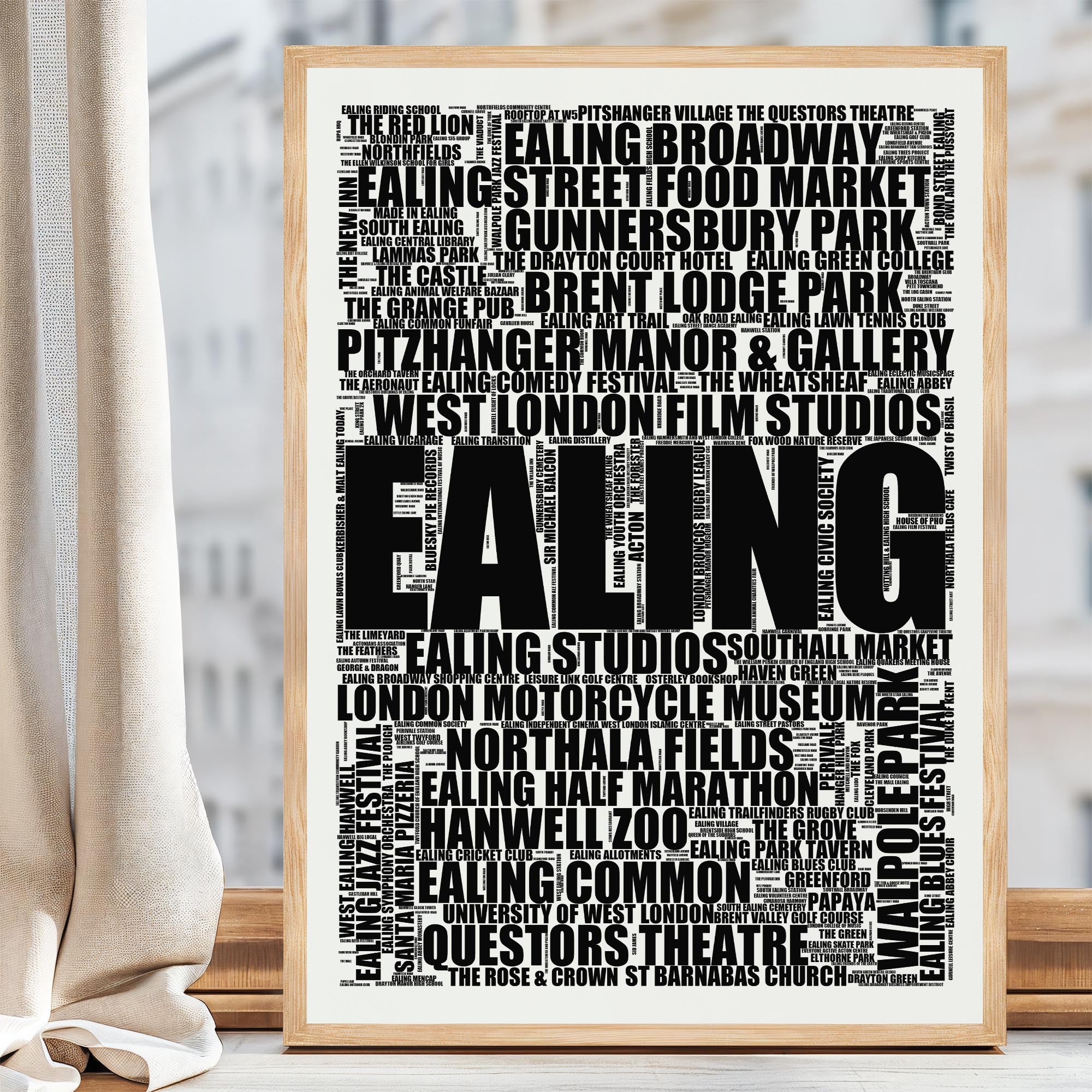 Ealing - Premium Typographic Word Cloud Prints, Posters & Gifts