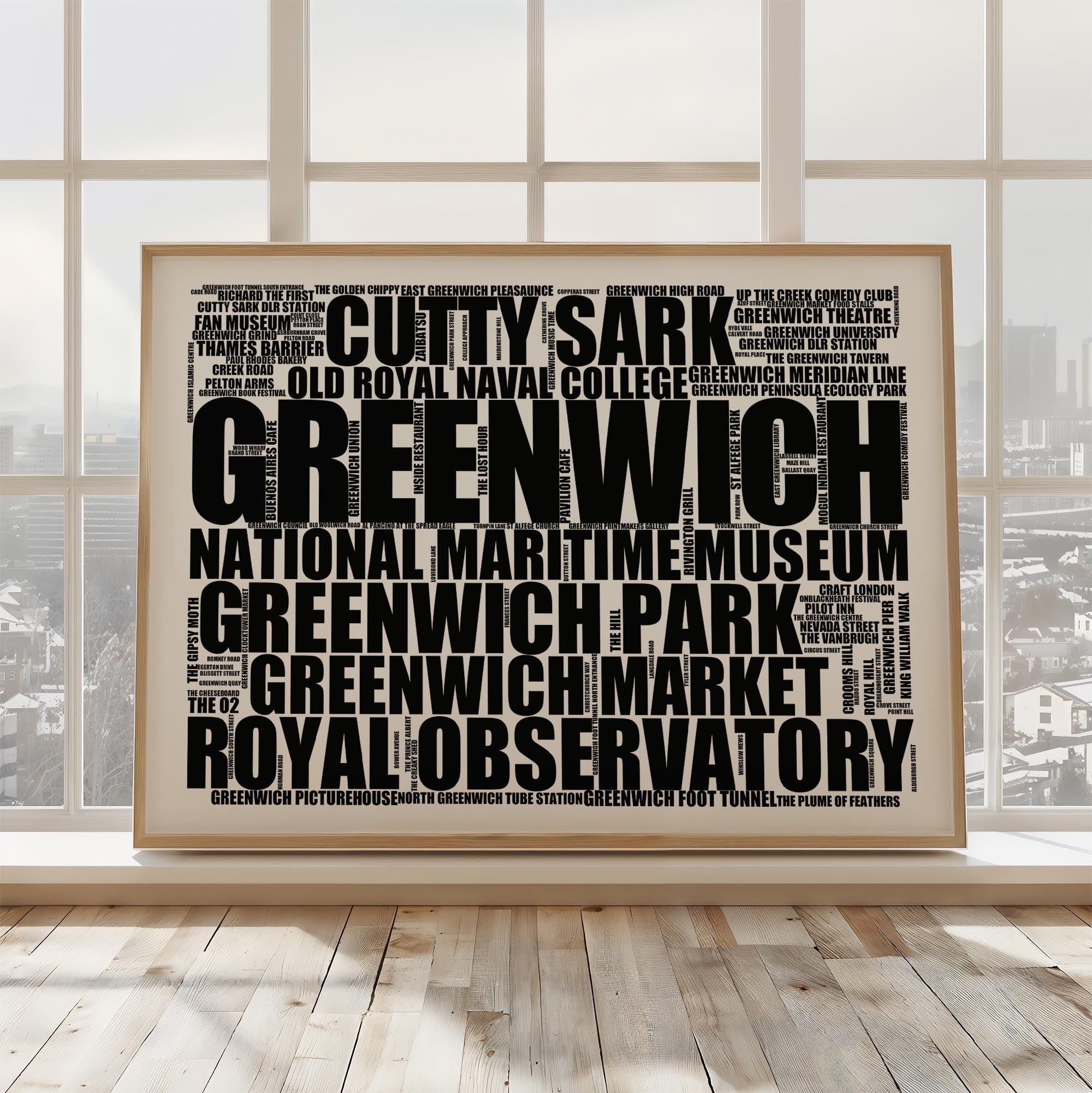 Greenwich - Premium Typographic Word Cloud Prints, Posters & Gifts