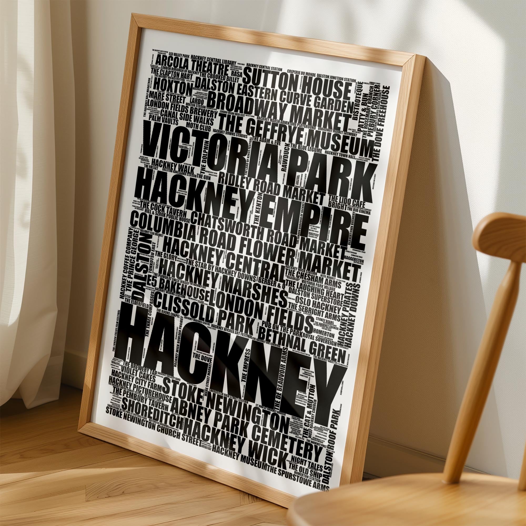 Hackney - Premium Typographic Word Cloud Prints, Posters & Gifts