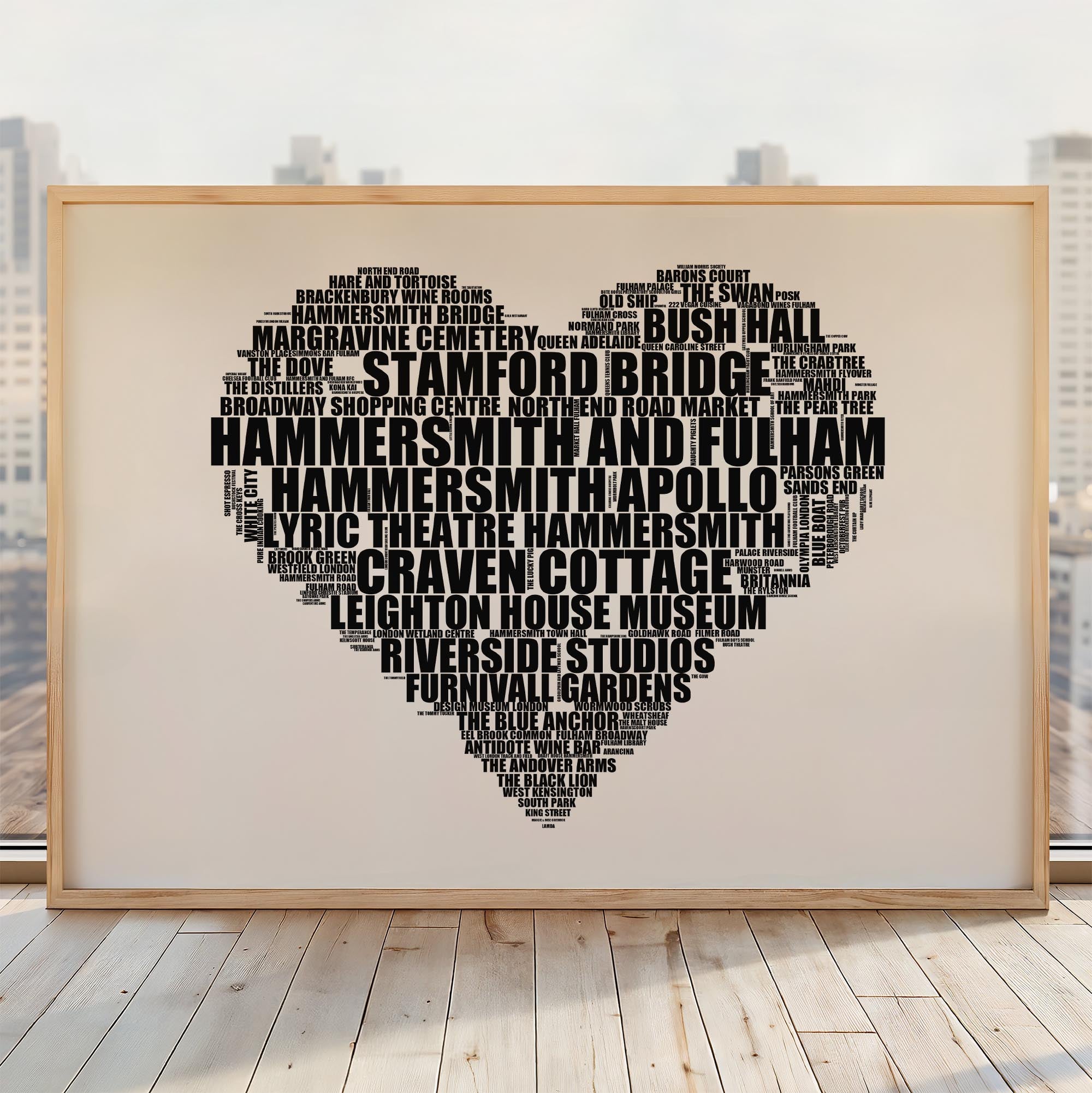 Hammersmith and Fulham - Premium Typographic Word Cloud Prints, Posters & Gifts