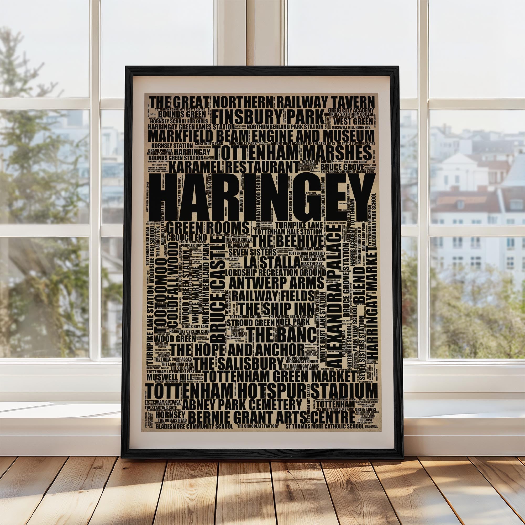 Haringey - Premium Typographic Word Cloud Prints, Posters & Gifts