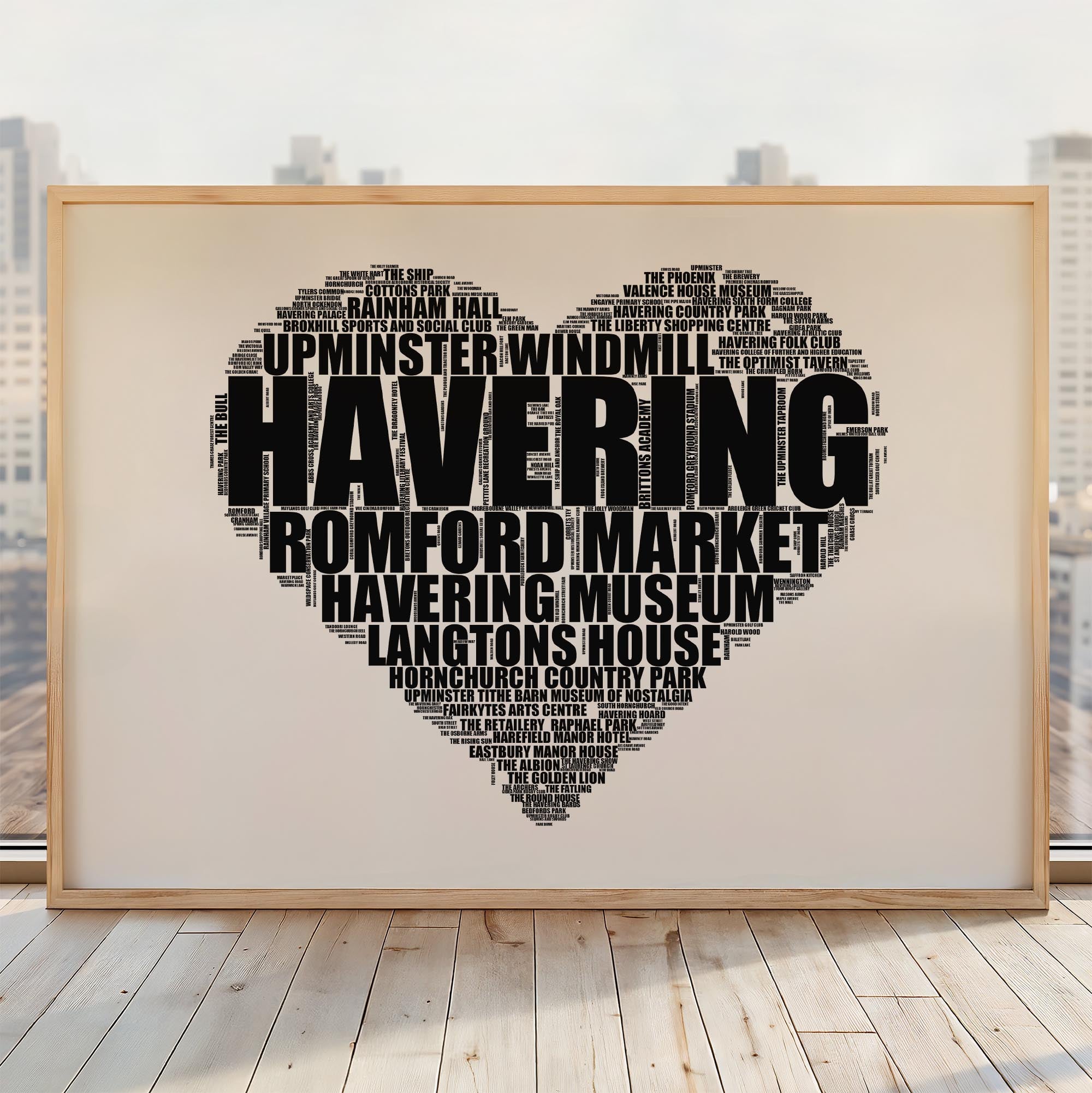 Havering - Premium Typographic Word Cloud Prints, Posters & Gifts