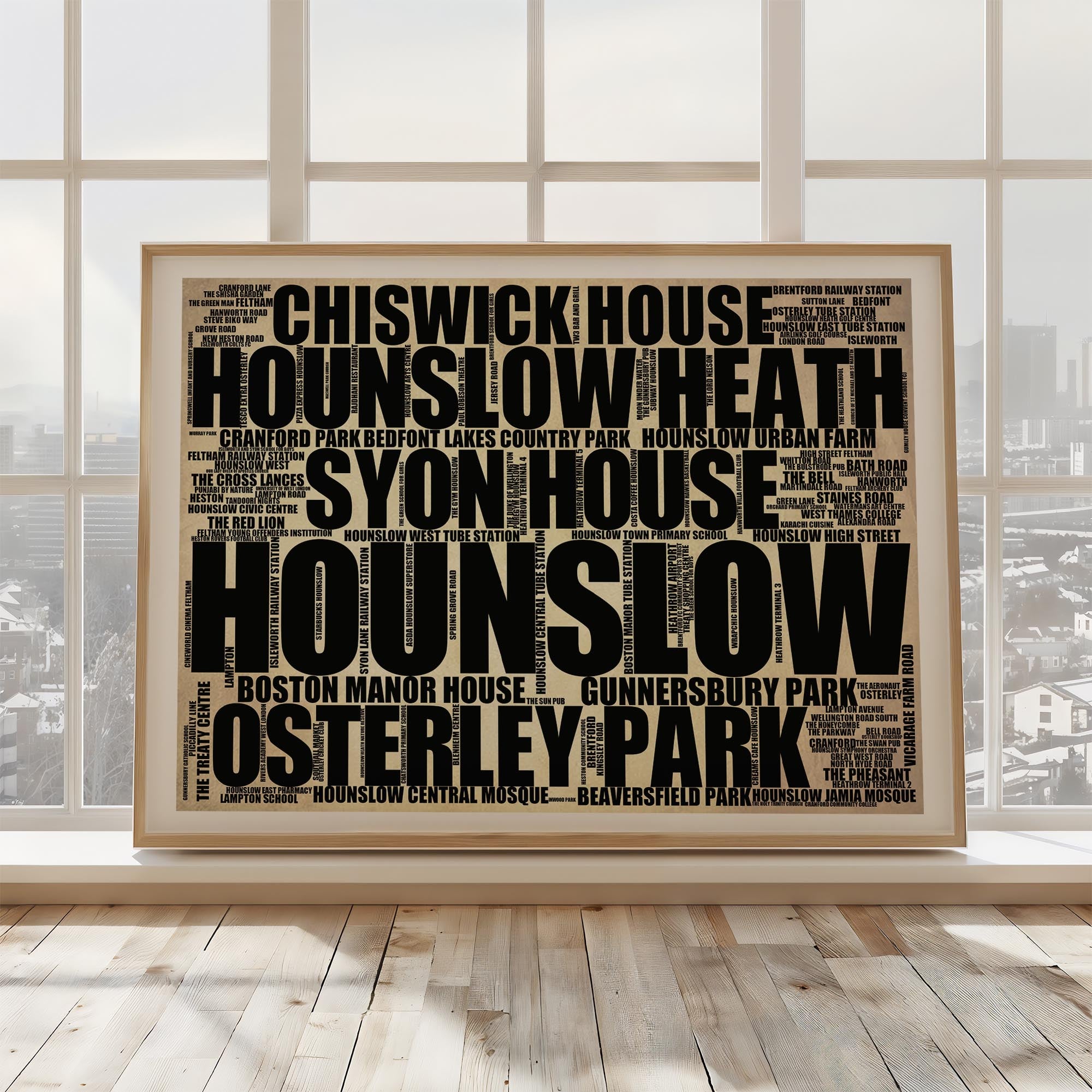 Hounslow - Premium Typographic Word Cloud Prints, Posters & Gifts