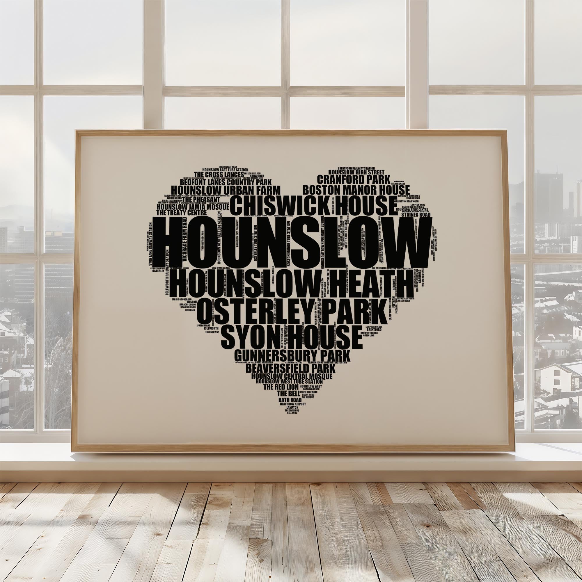 Hounslow - Premium Typographic Word Cloud Prints, Posters & Gifts