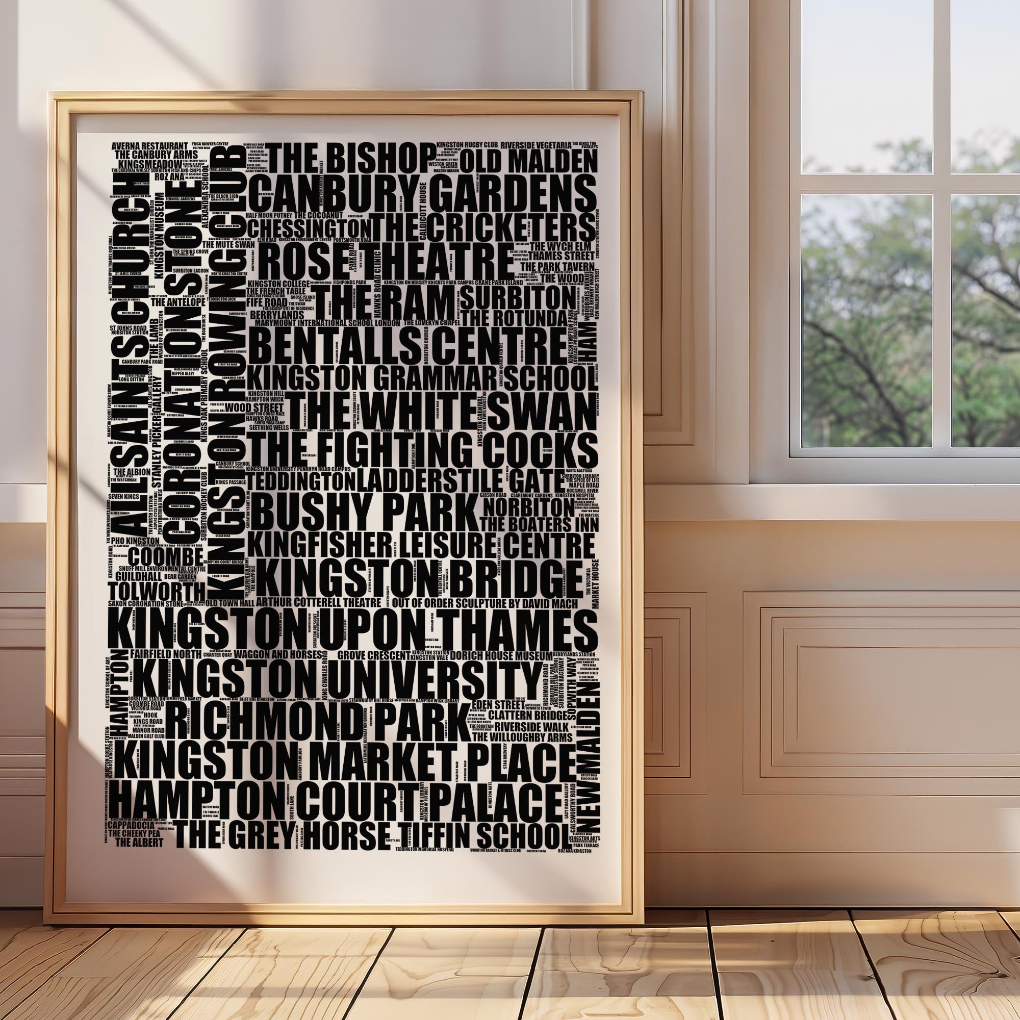 Kingston upon Thames - Premium Typographic Word Cloud Prints, Posters & Gifts