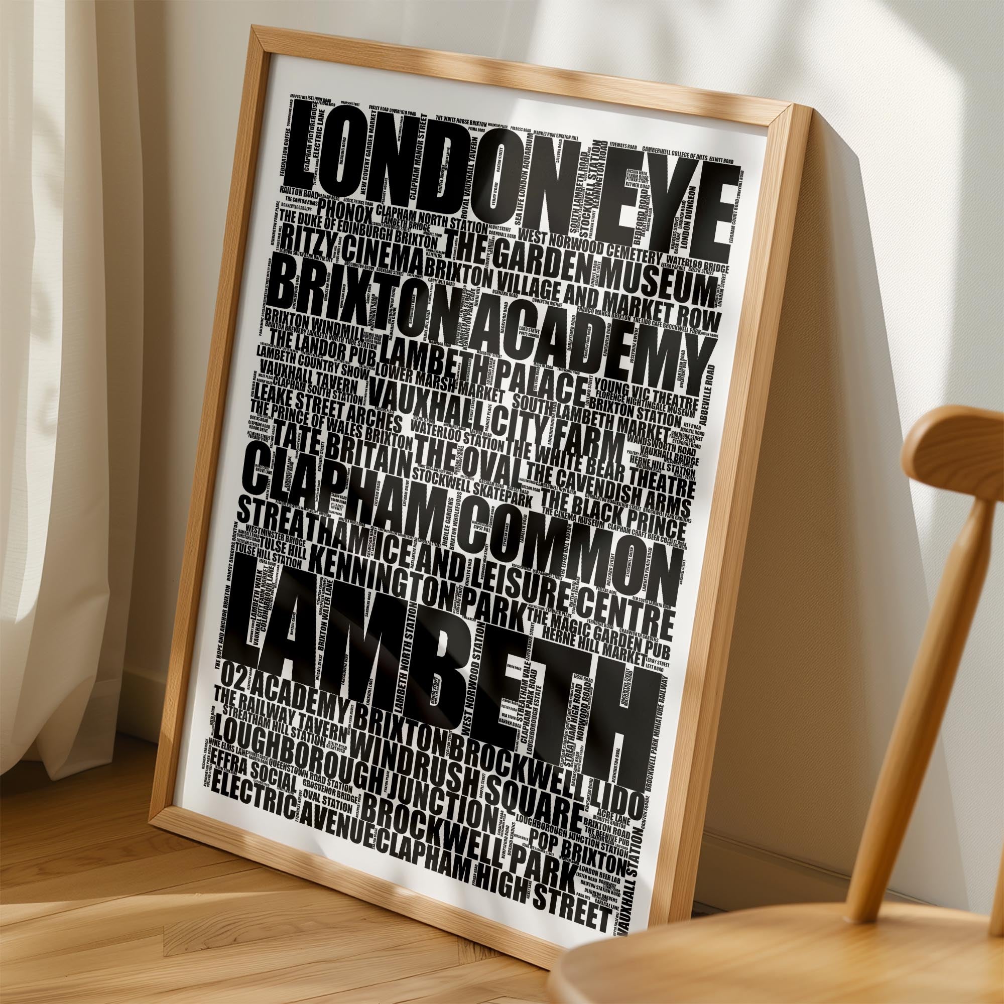 Lambeth - Premium Typographic Word Cloud Prints, Posters & Gifts