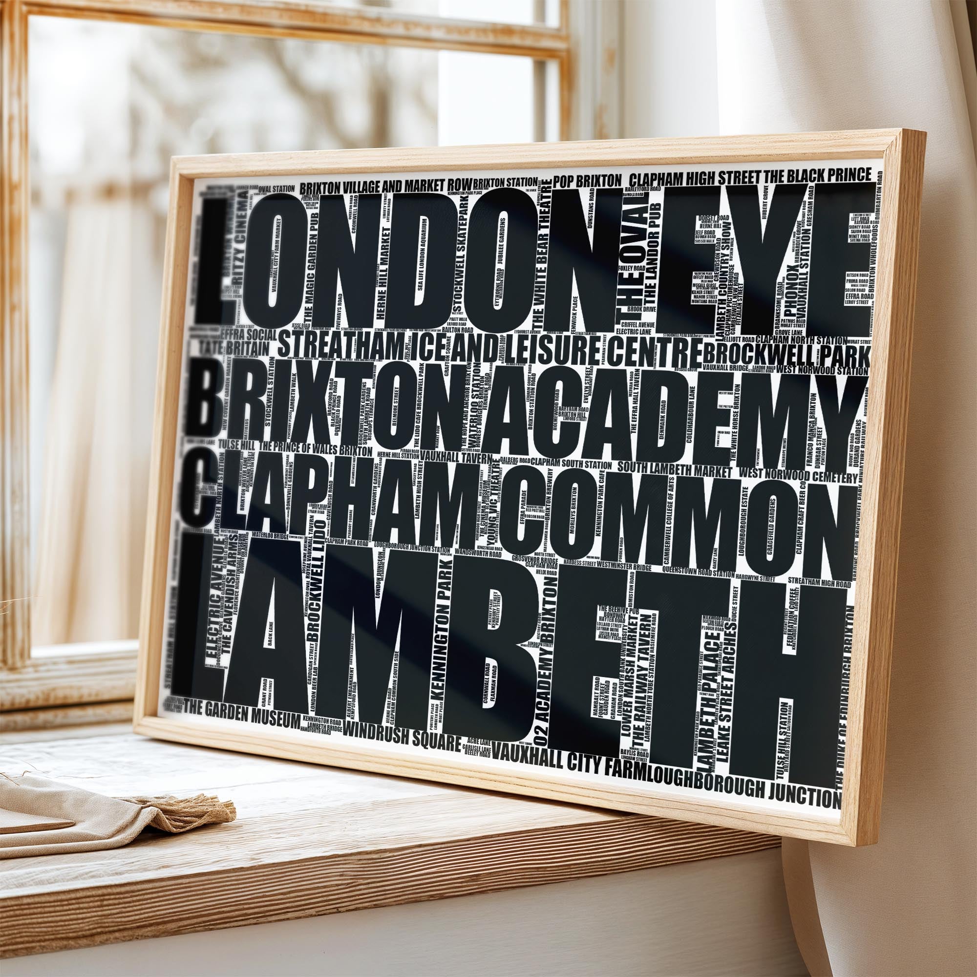 Lambeth - Premium Typographic Word Cloud Prints, Posters & Gifts