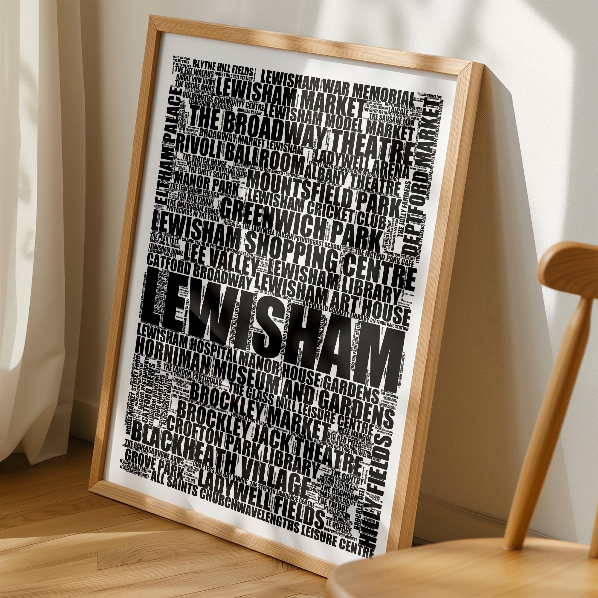 Lewisham - Premium Typographic Word Cloud Prints, Posters & Gifts