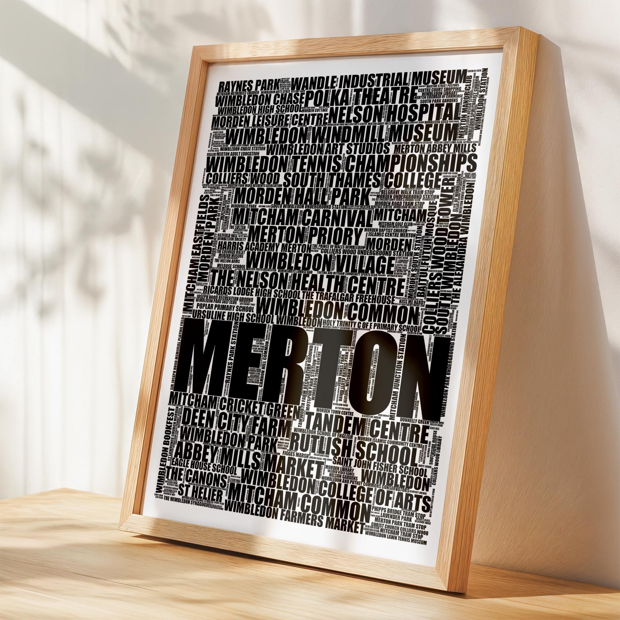 Merton - Premium Typographic Word Cloud Prints, Posters & Gifts