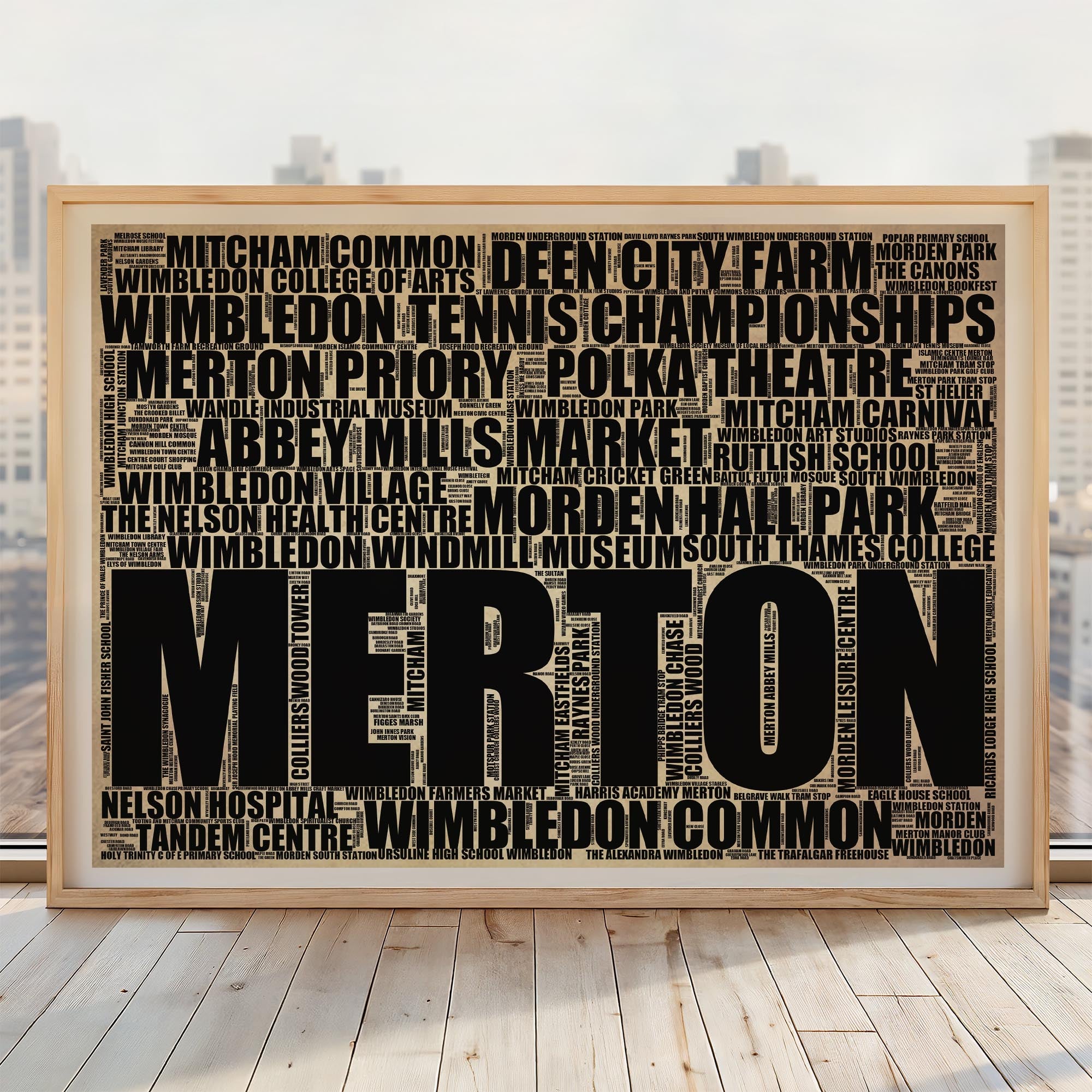 Merton - Premium Typographic Word Cloud Prints, Posters & Gifts