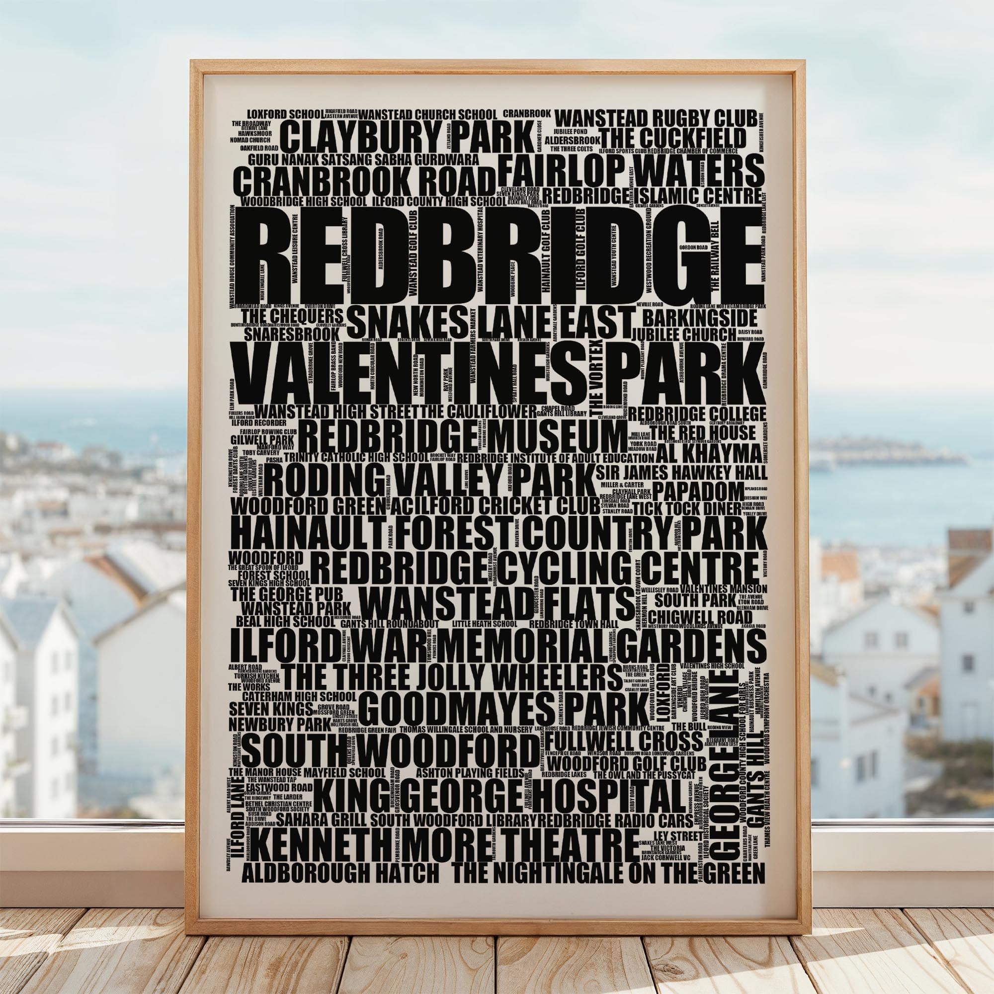 Redbridge - Premium Typographic Word Cloud Prints, Posters & Gifts