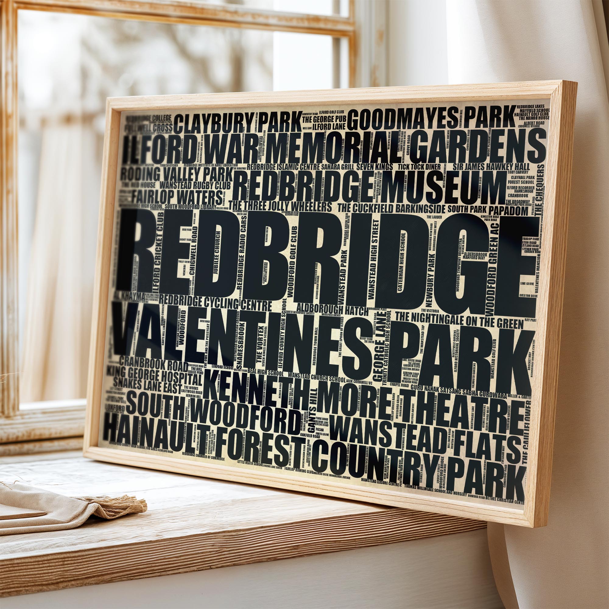 Redbridge - Premium Typographic Word Cloud Prints, Posters & Gifts