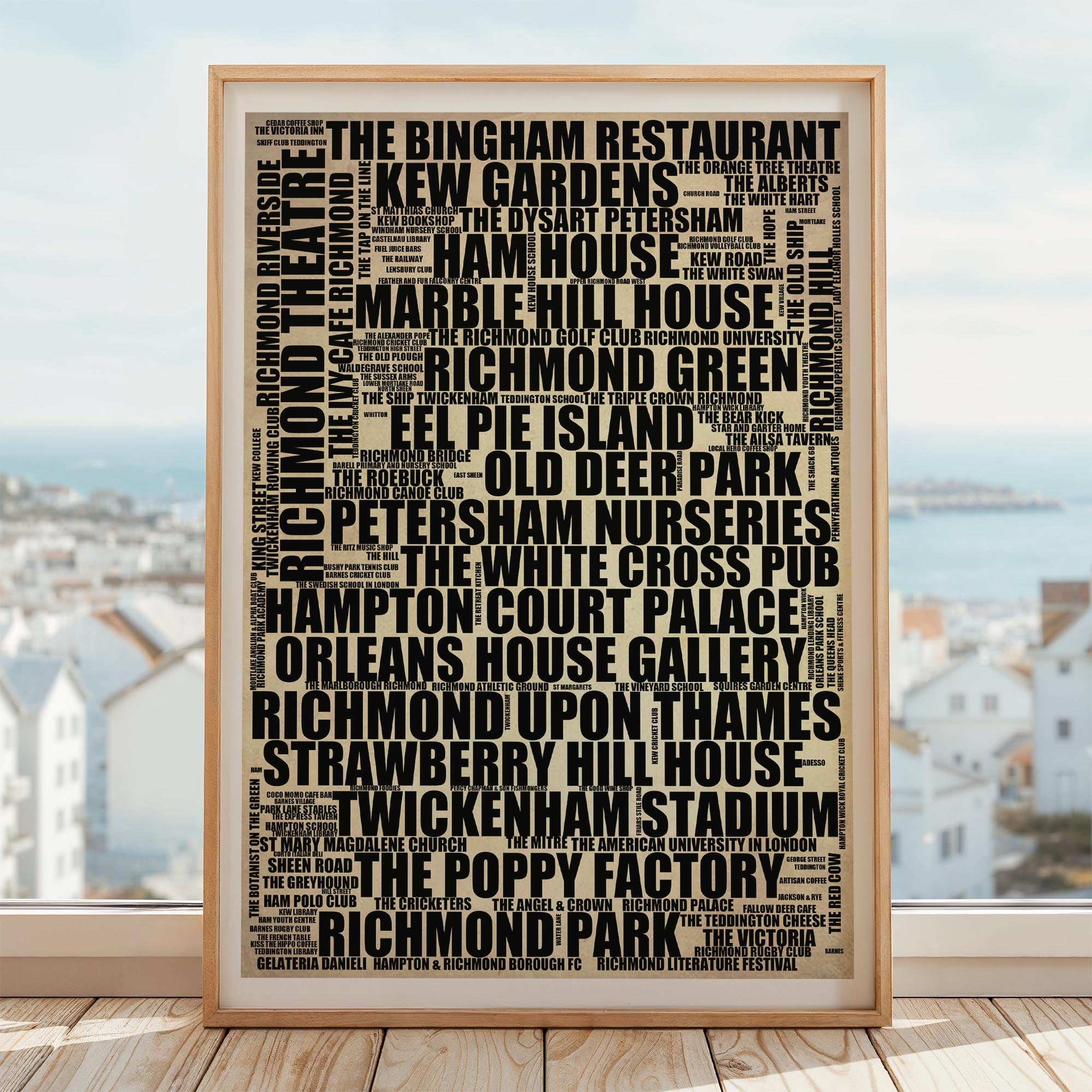 Richmond upon Thames - Premium Typographic Word Cloud Prints, Posters & Gifts