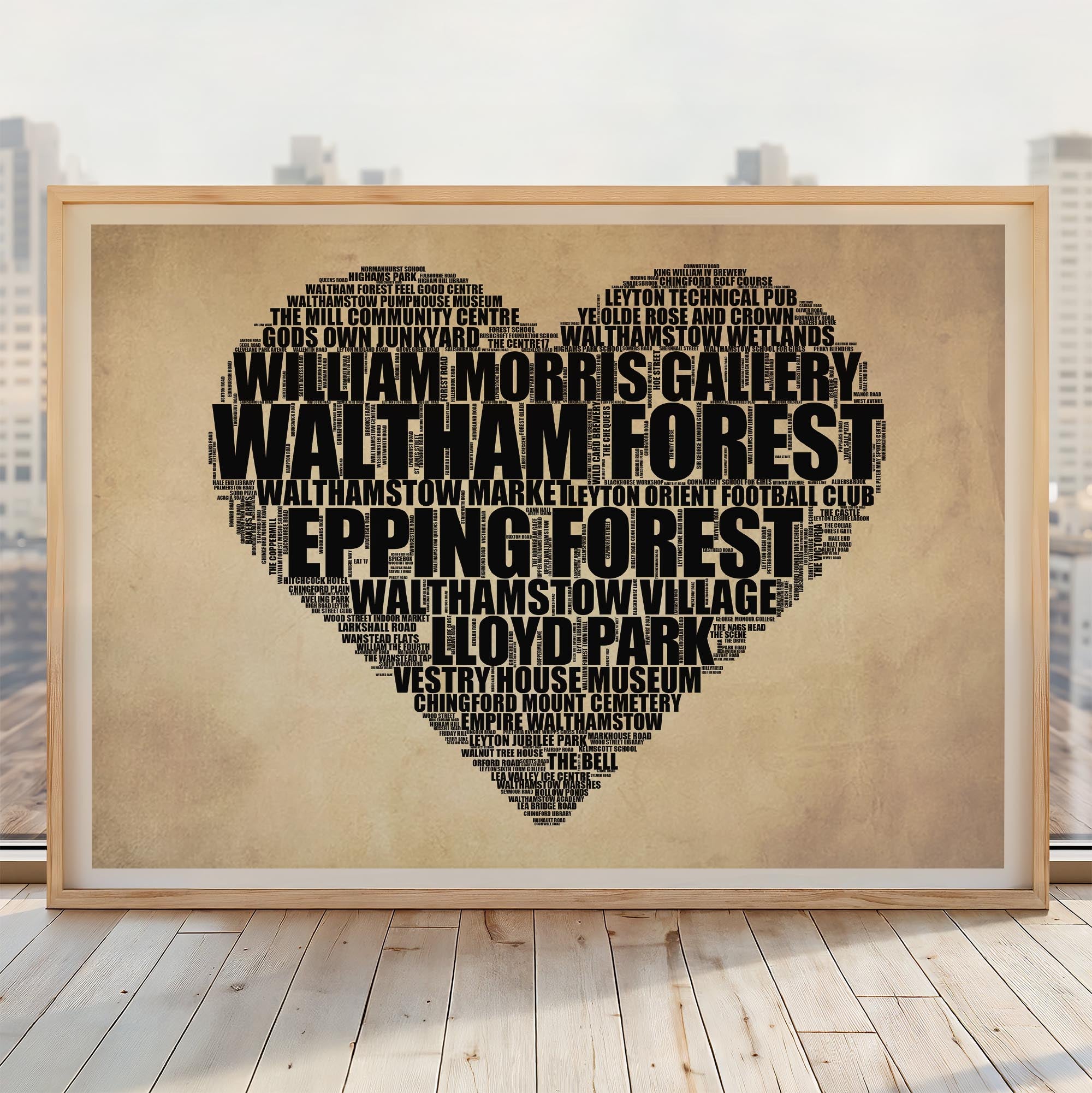 Waltham Forest - Premium Typographic Word Cloud Prints, Posters & Gifts