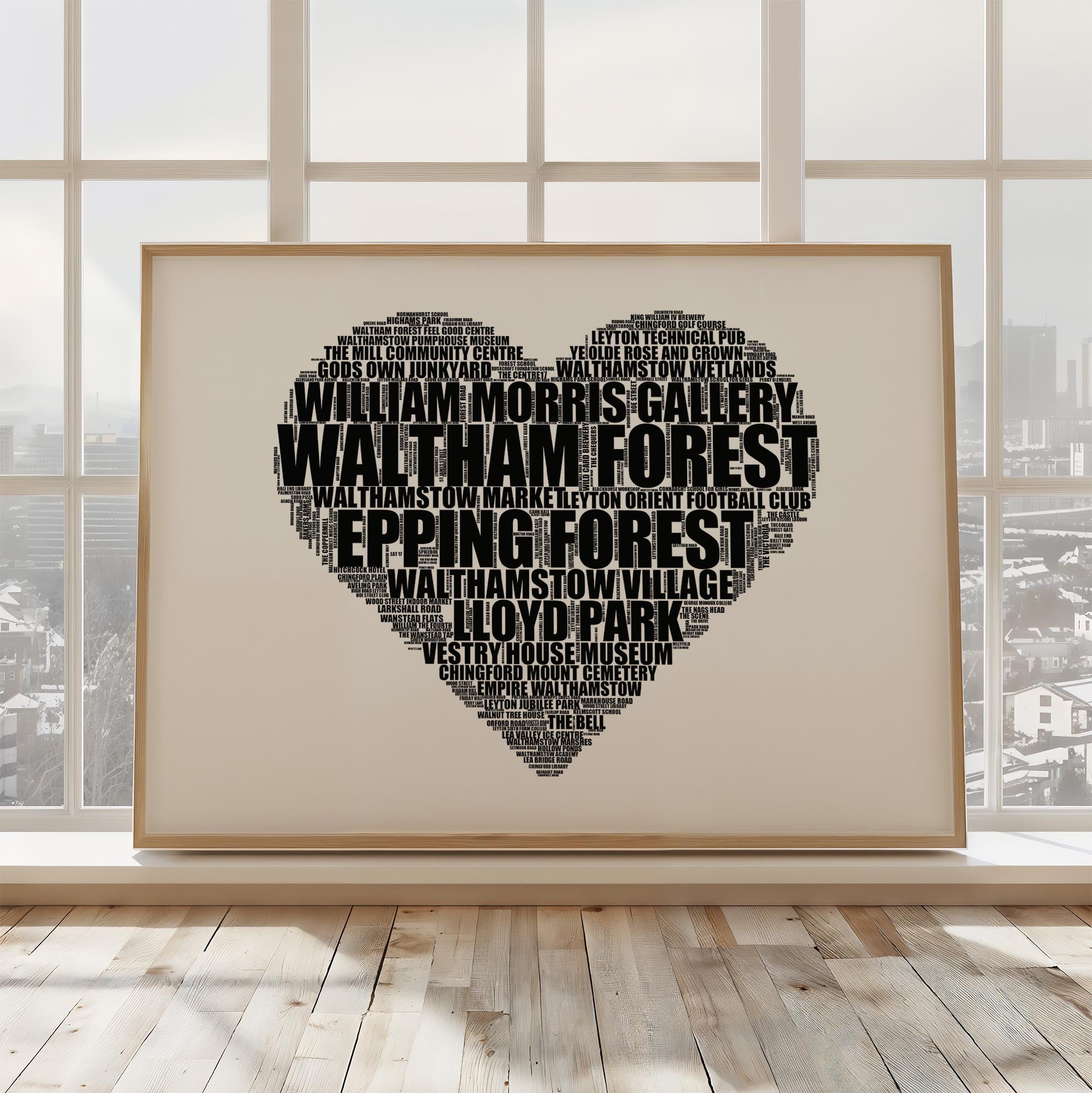 Waltham Forest - Premium Typographic Word Cloud Prints, Posters & Gifts