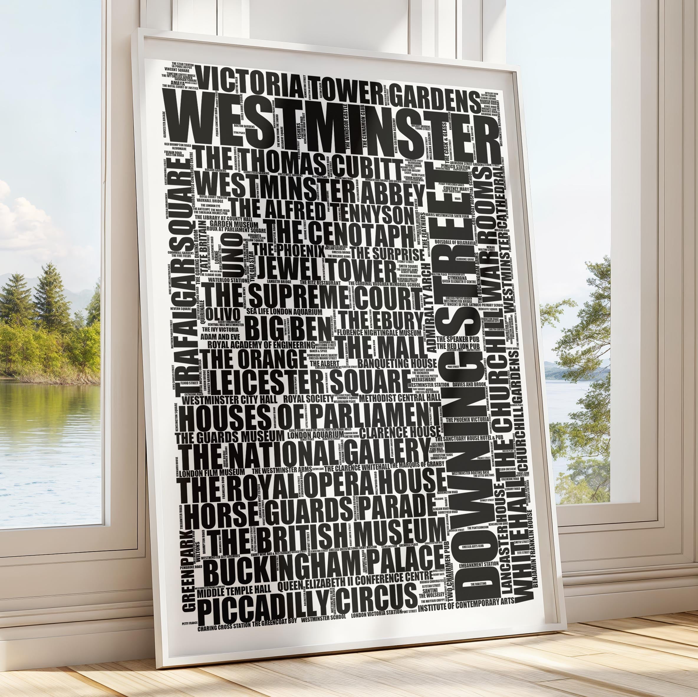 Westminster - Premium Typographic Word Cloud Prints, Posters & Gifts