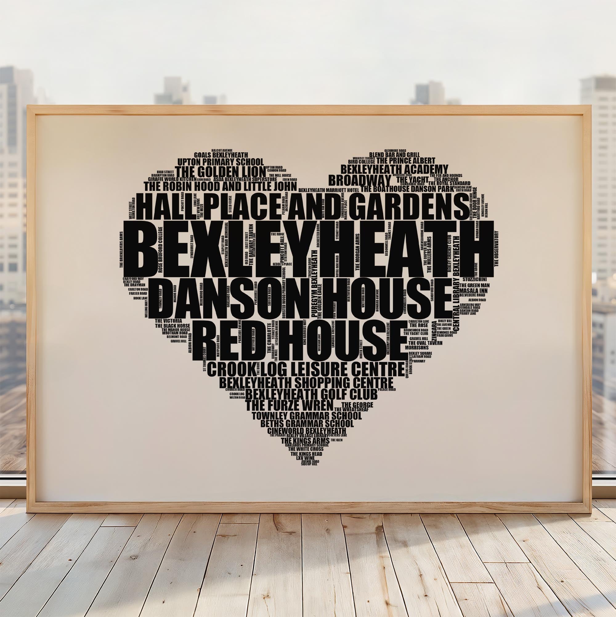 Bexleyheath - Premium Typographic Word Cloud Prints, Posters & Gifts