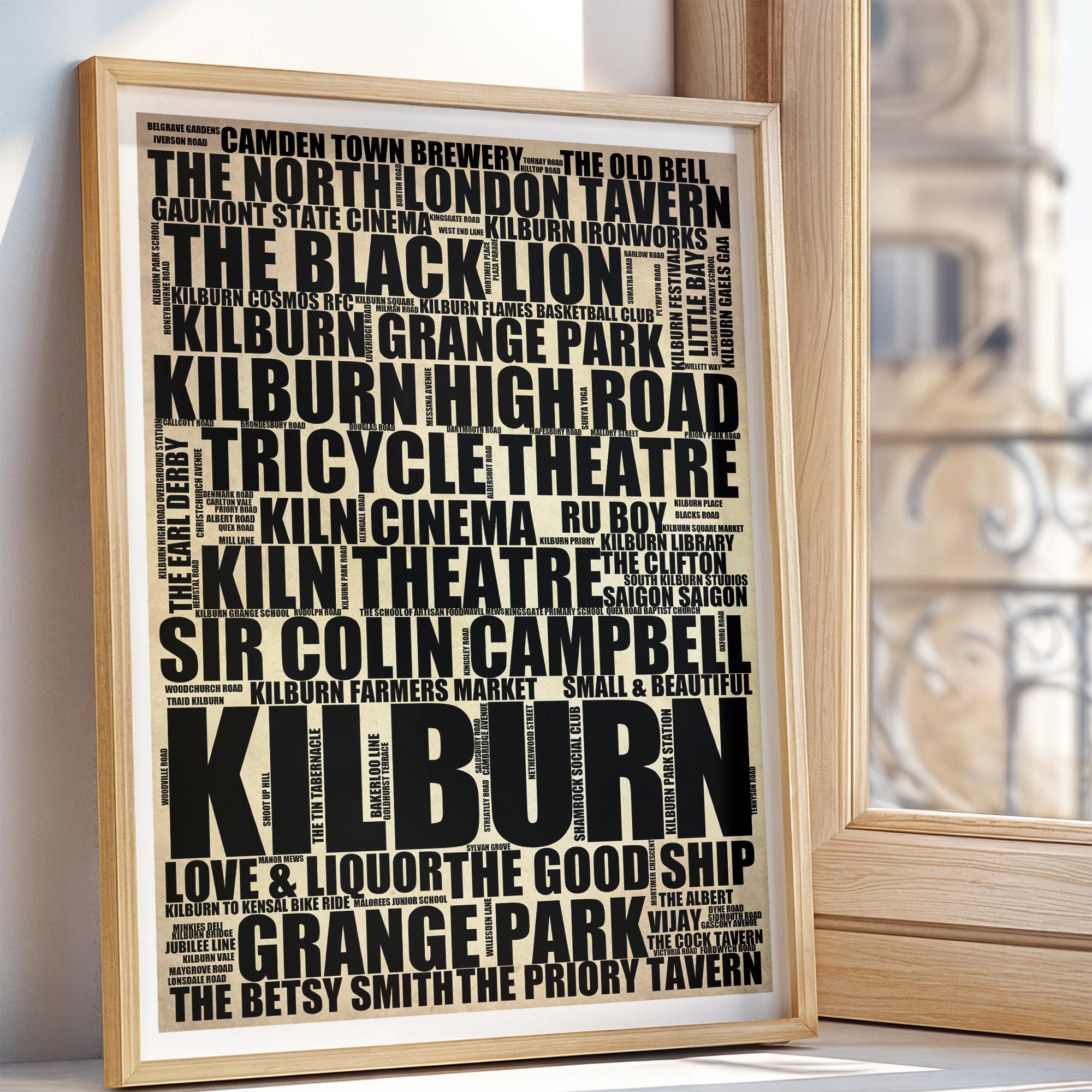 Kilburn - Premium Typographic Word Cloud Prints, Posters & Gifts