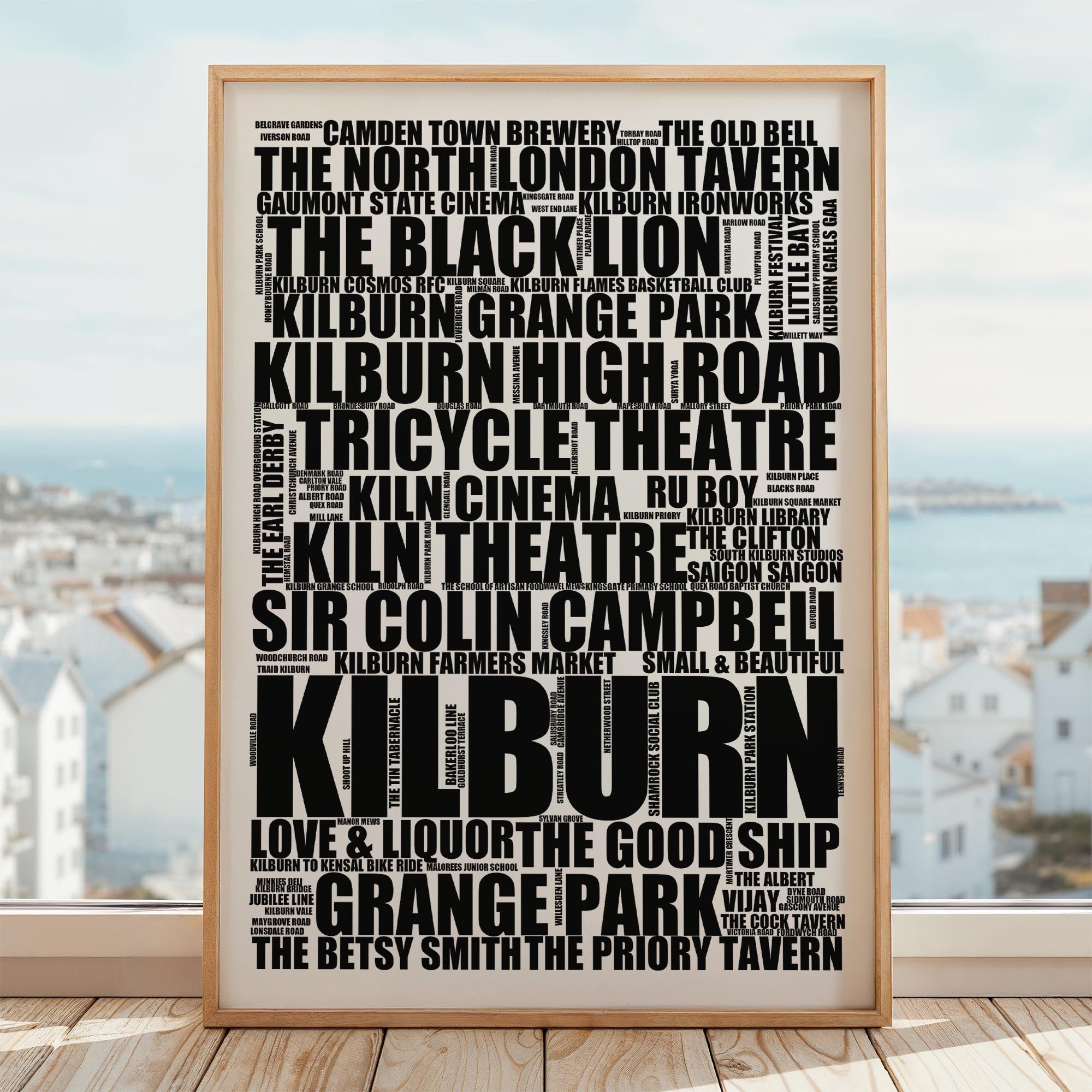 Kilburn - Premium Typographic Word Cloud Prints, Posters & Gifts