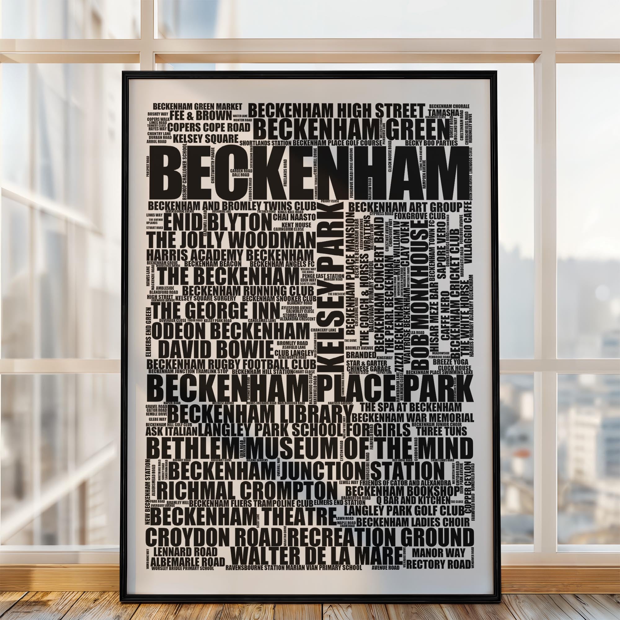 Beckenham - Premium Typographic Word Cloud Prints, Posters & Gifts