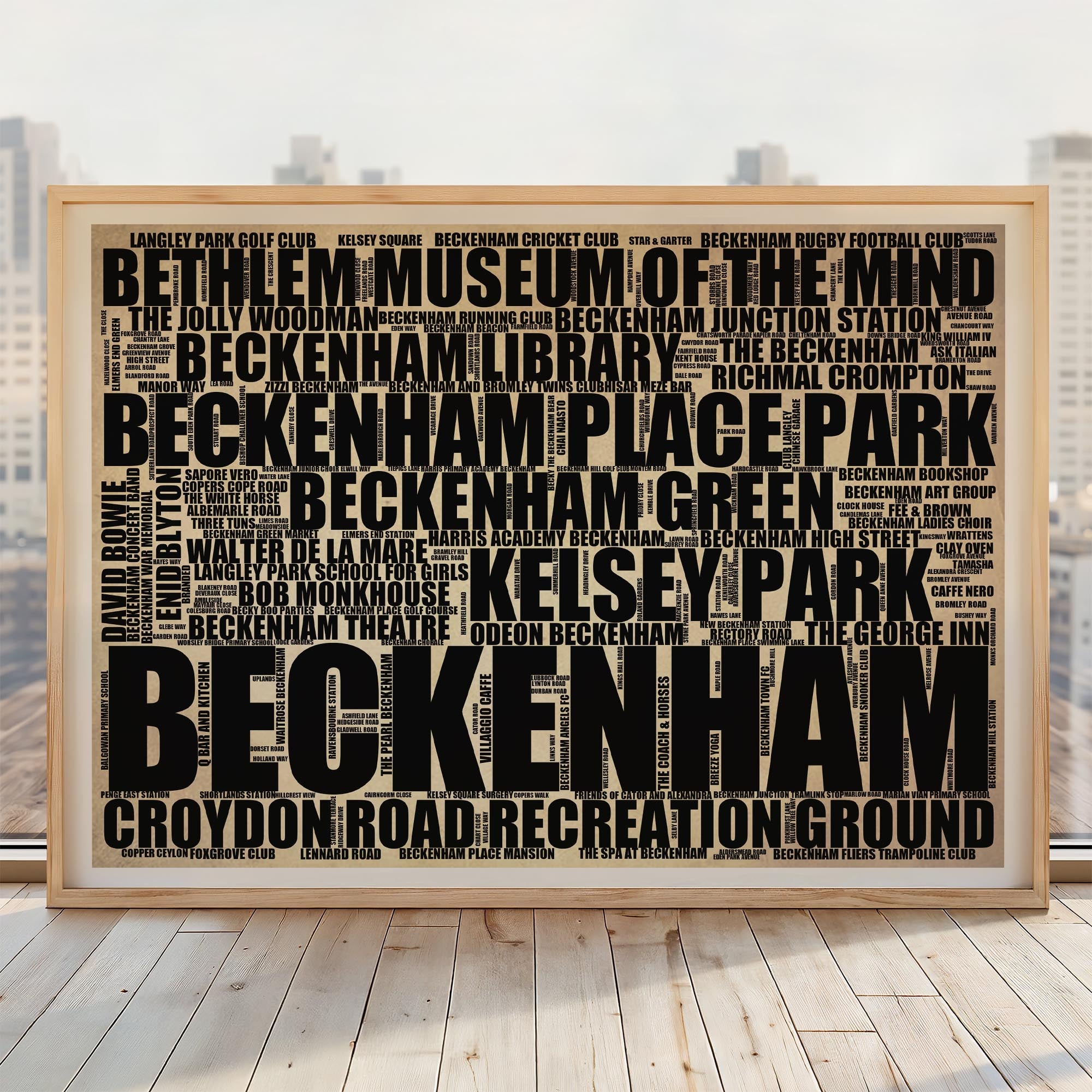 Beckenham - Premium Typographic Word Cloud Prints, Posters & Gifts