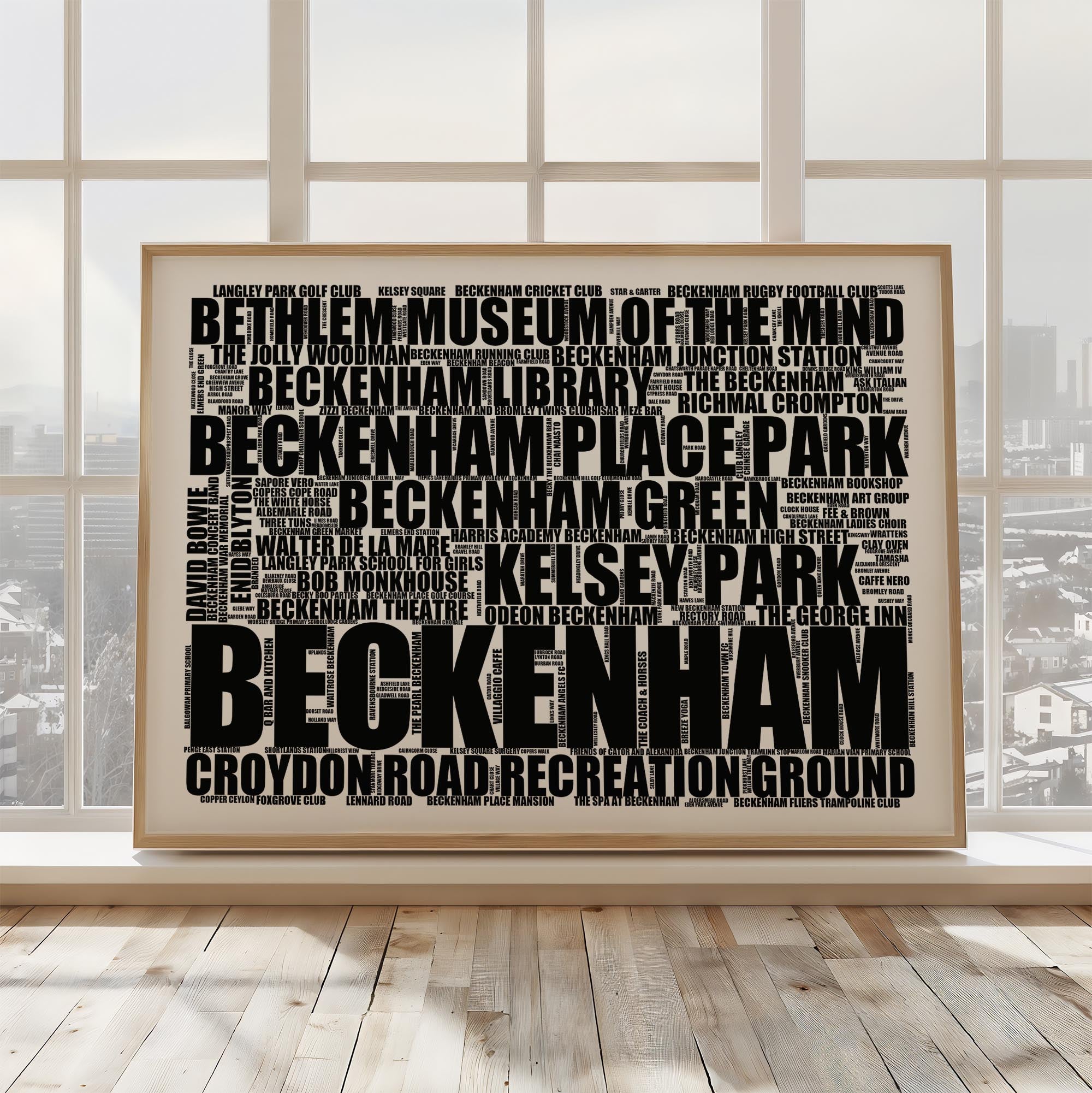 Beckenham - Premium Typographic Word Cloud Prints, Posters & Gifts