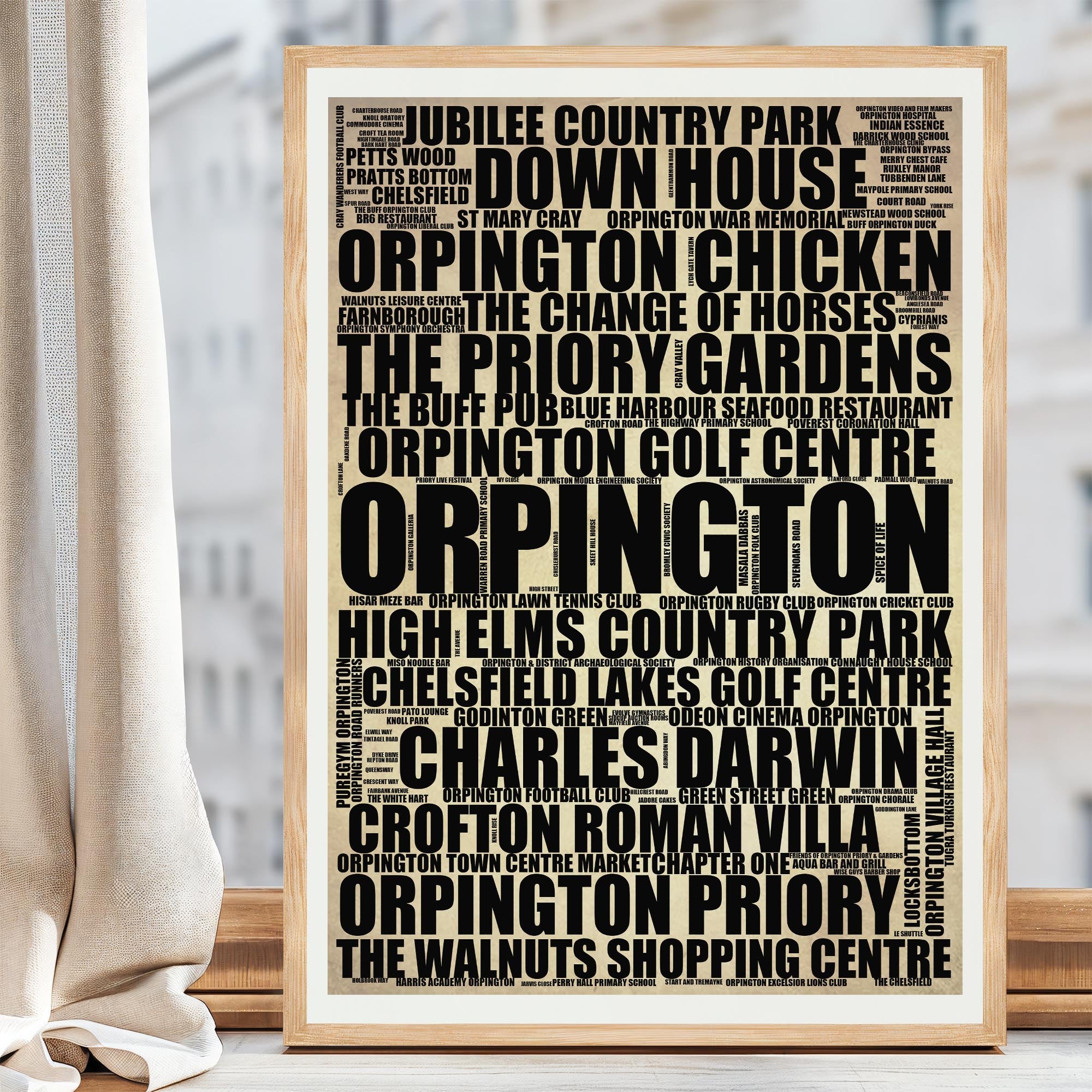 Orpington - Premium Typographic Word Cloud Prints, Posters & Gifts