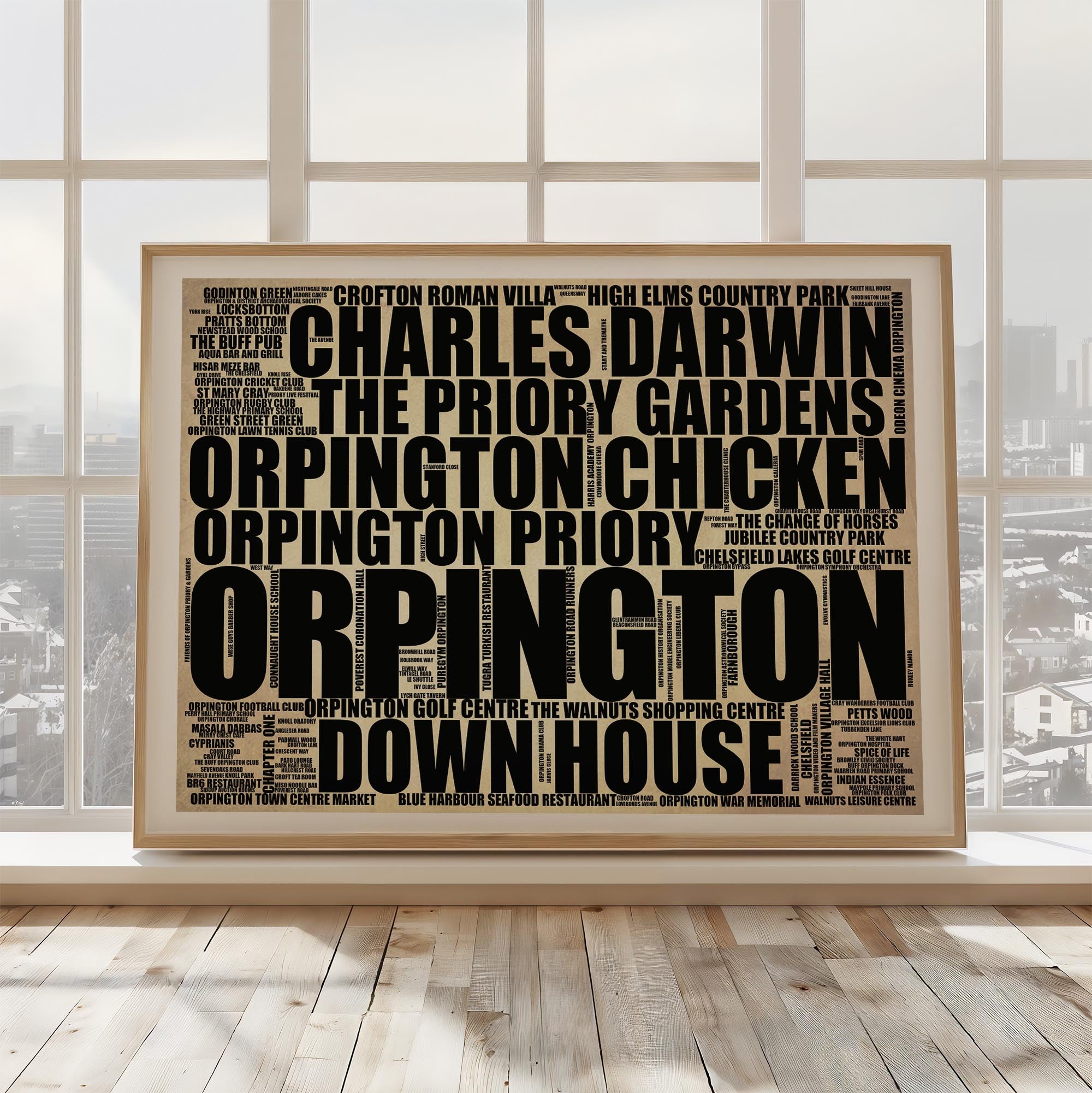 Orpington - Premium Typographic Word Cloud Prints, Posters & Gifts