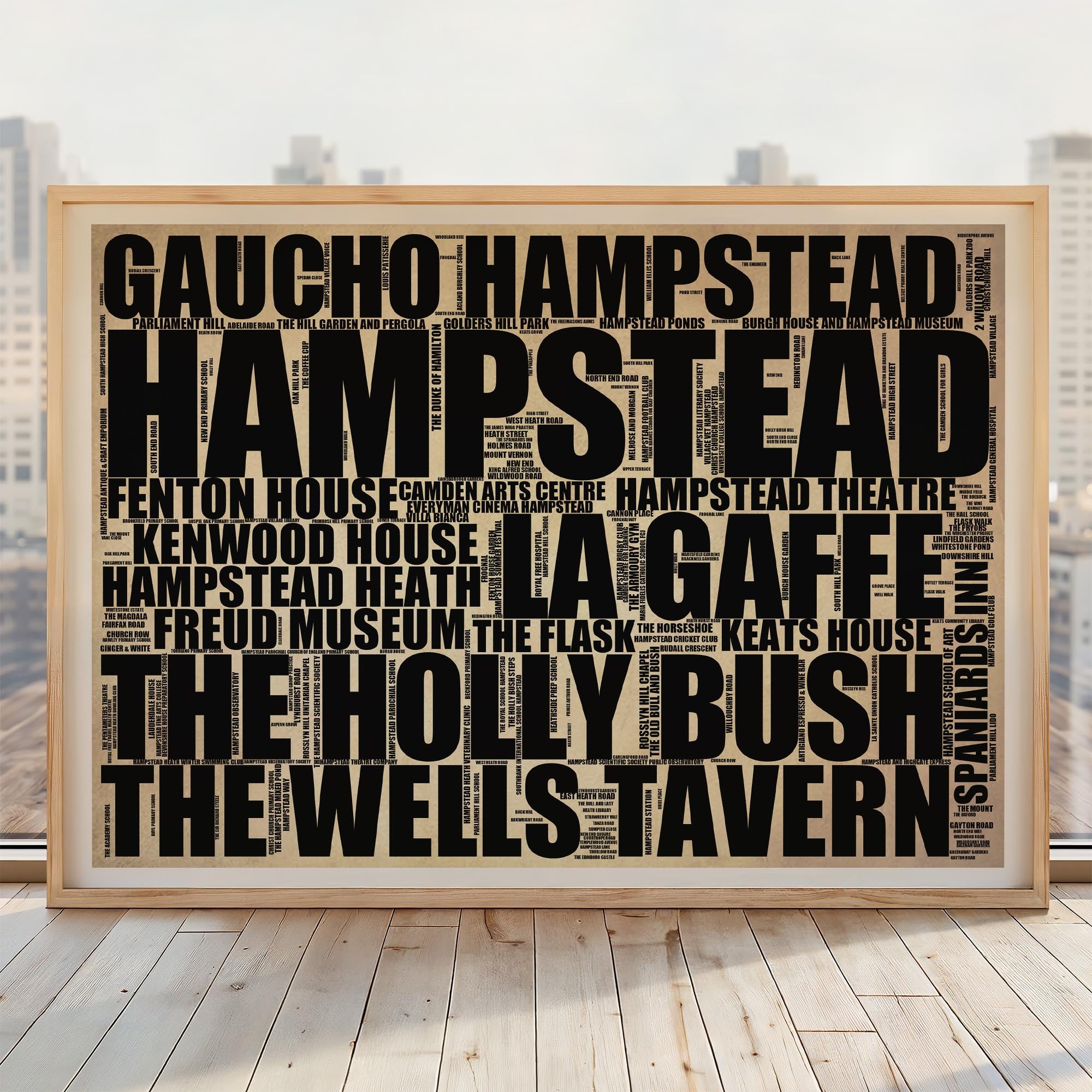 Hampstead - Premium Typographic Word Cloud Prints, Posters & Gifts