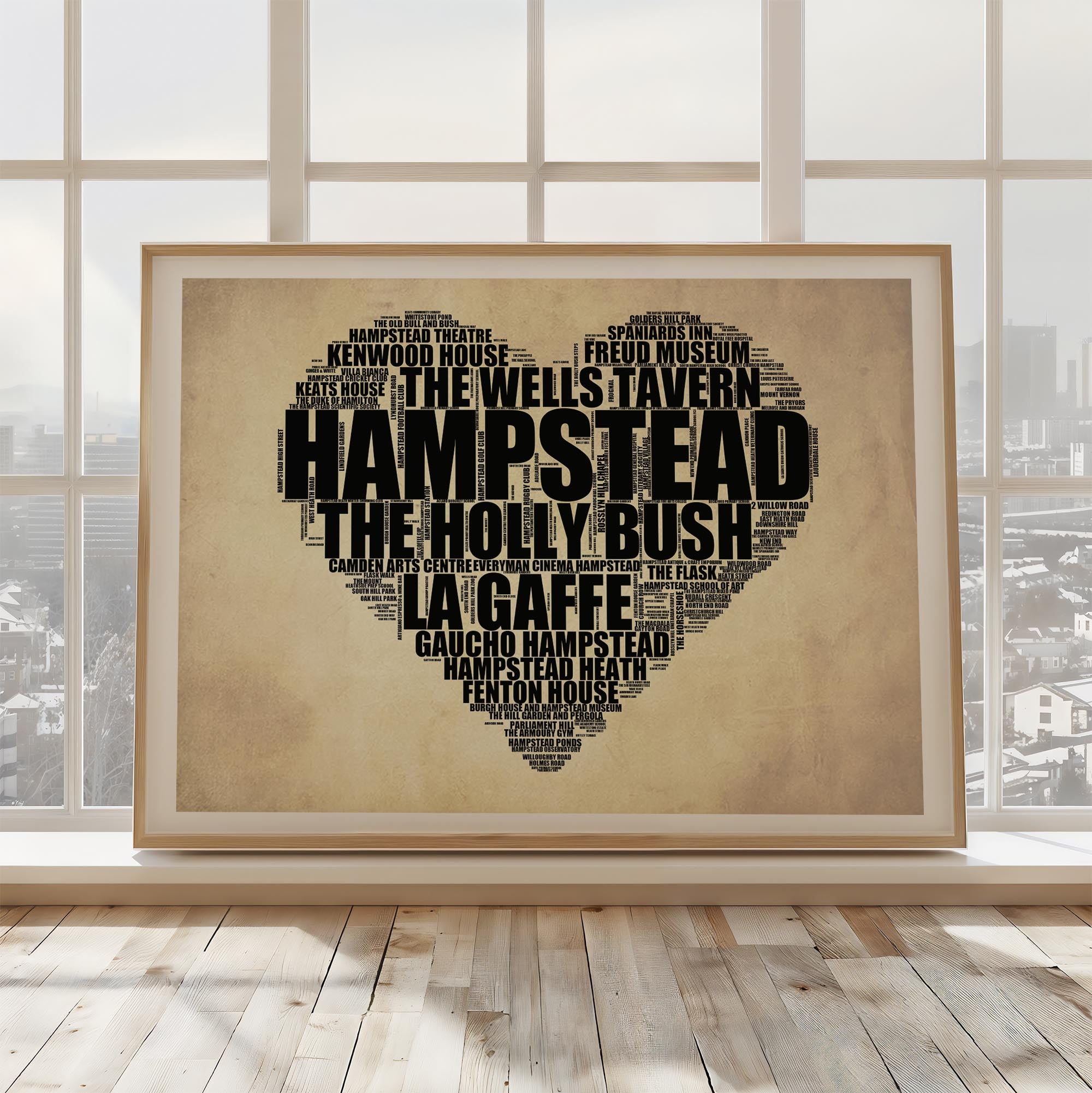 Hampstead - Premium Typographic Word Cloud Prints, Posters & Gifts