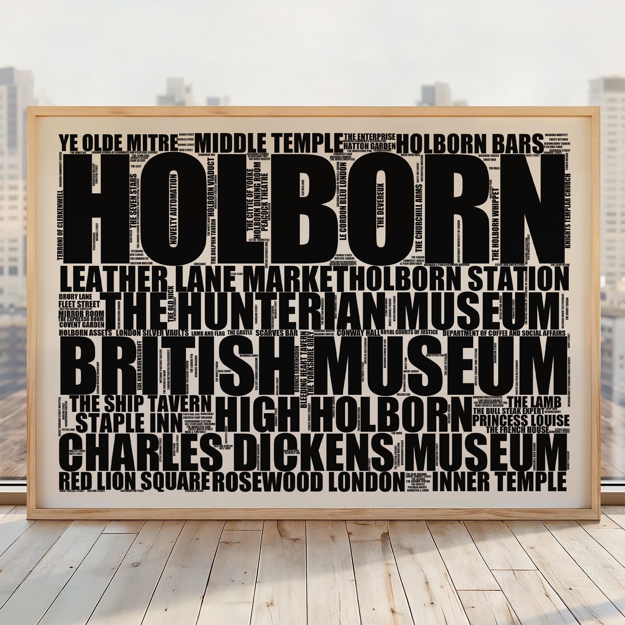Holborn - Premium Typographic Word Cloud Prints, Posters & Gifts