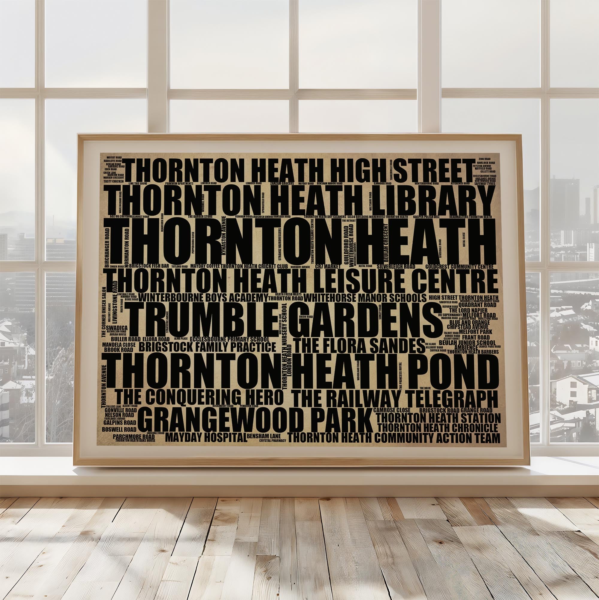 Thornton Heath - Premium Typographic Word Cloud Prints, Posters & Gifts