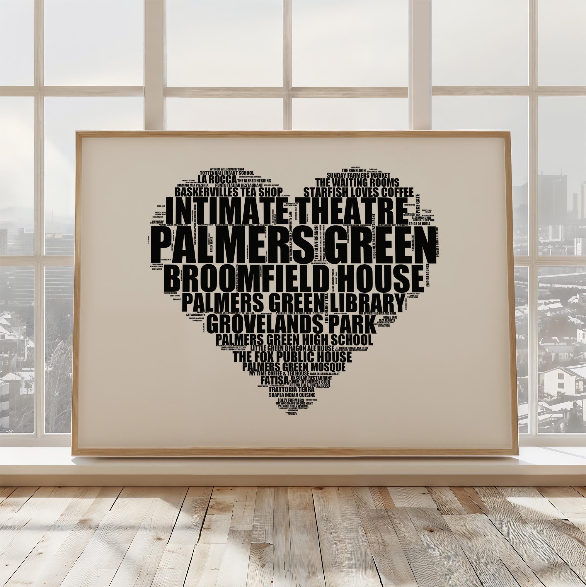 Palmers Green - Premium Typographic Word Cloud Prints, Posters & Gifts