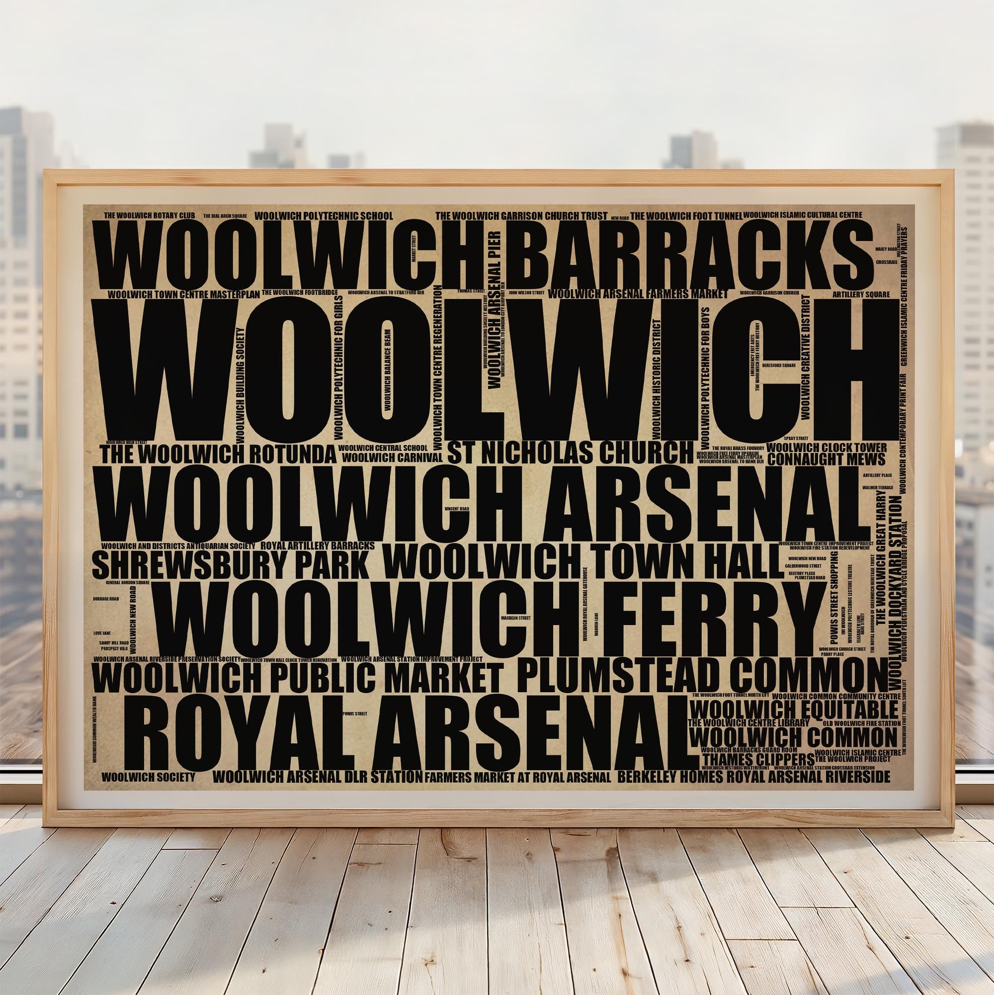 Woolwich - Premium Typographic Word Cloud Prints, Posters & Gifts