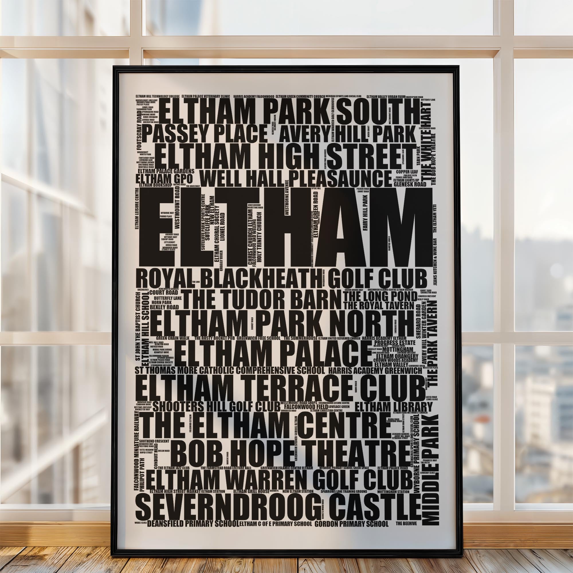 Eltham - Premium Typographic Word Cloud Prints, Posters & Gifts