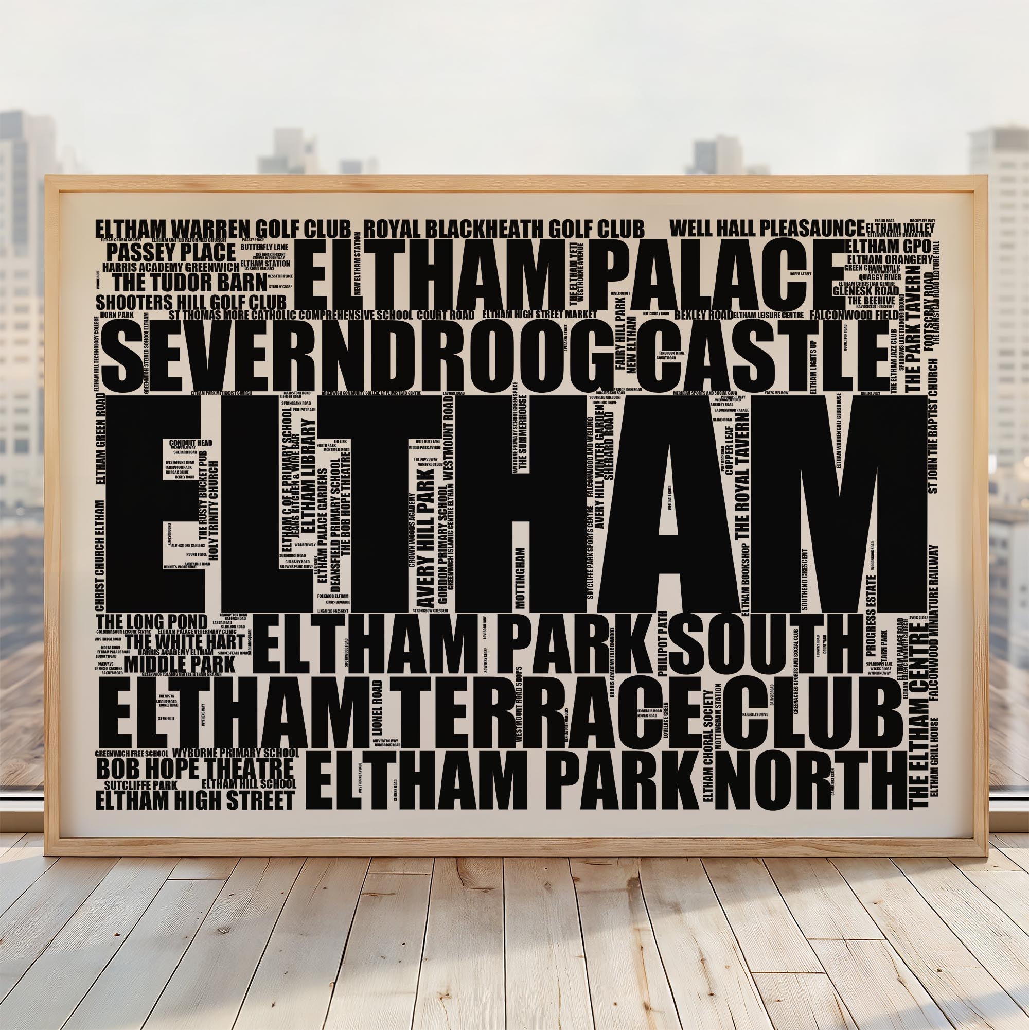 Eltham - Premium Typographic Word Cloud Prints, Posters & Gifts