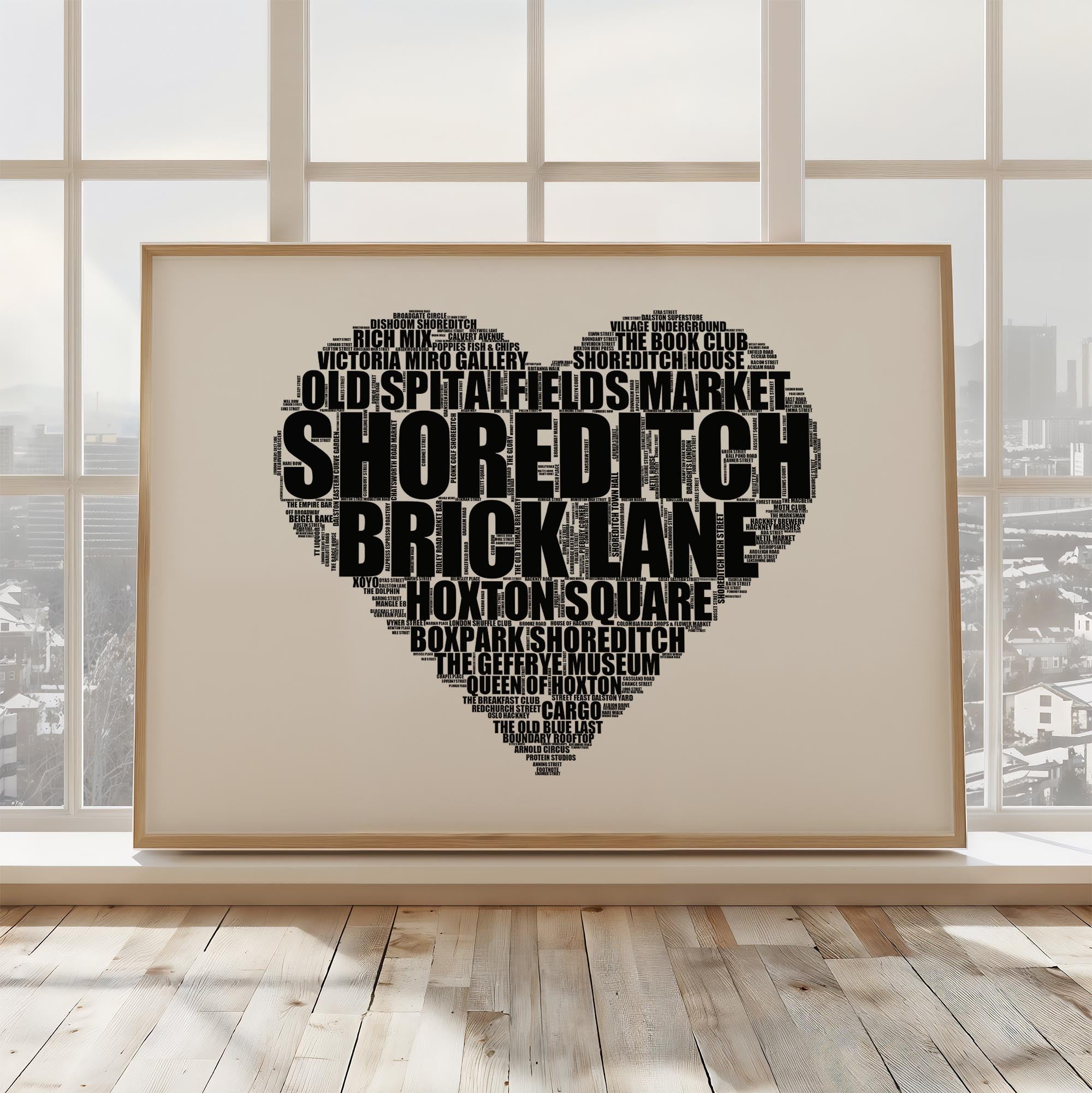 Shoreditch - Premium Typographic Word Cloud Prints, Posters & Gifts