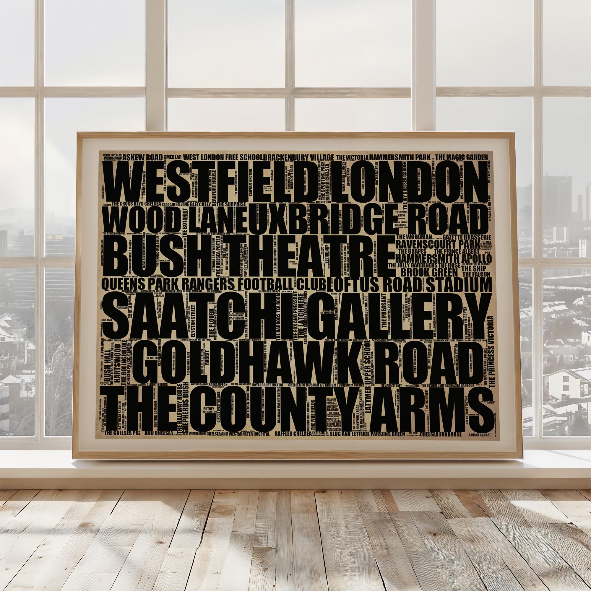 Shepherds Bush - Premium Typographic Word Cloud Prints, Posters & Gifts