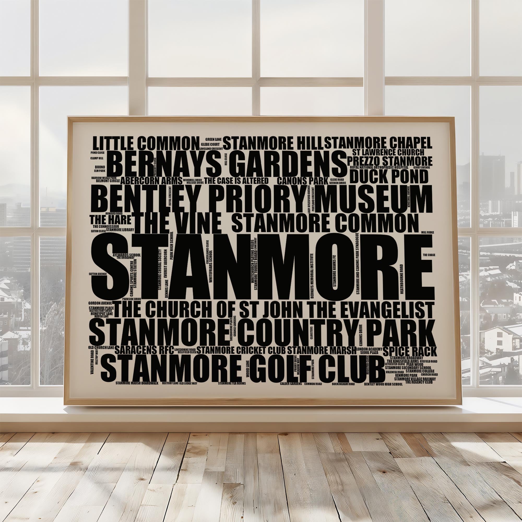 Stanmore - Premium Typographic Word Cloud Prints, Posters & Gifts