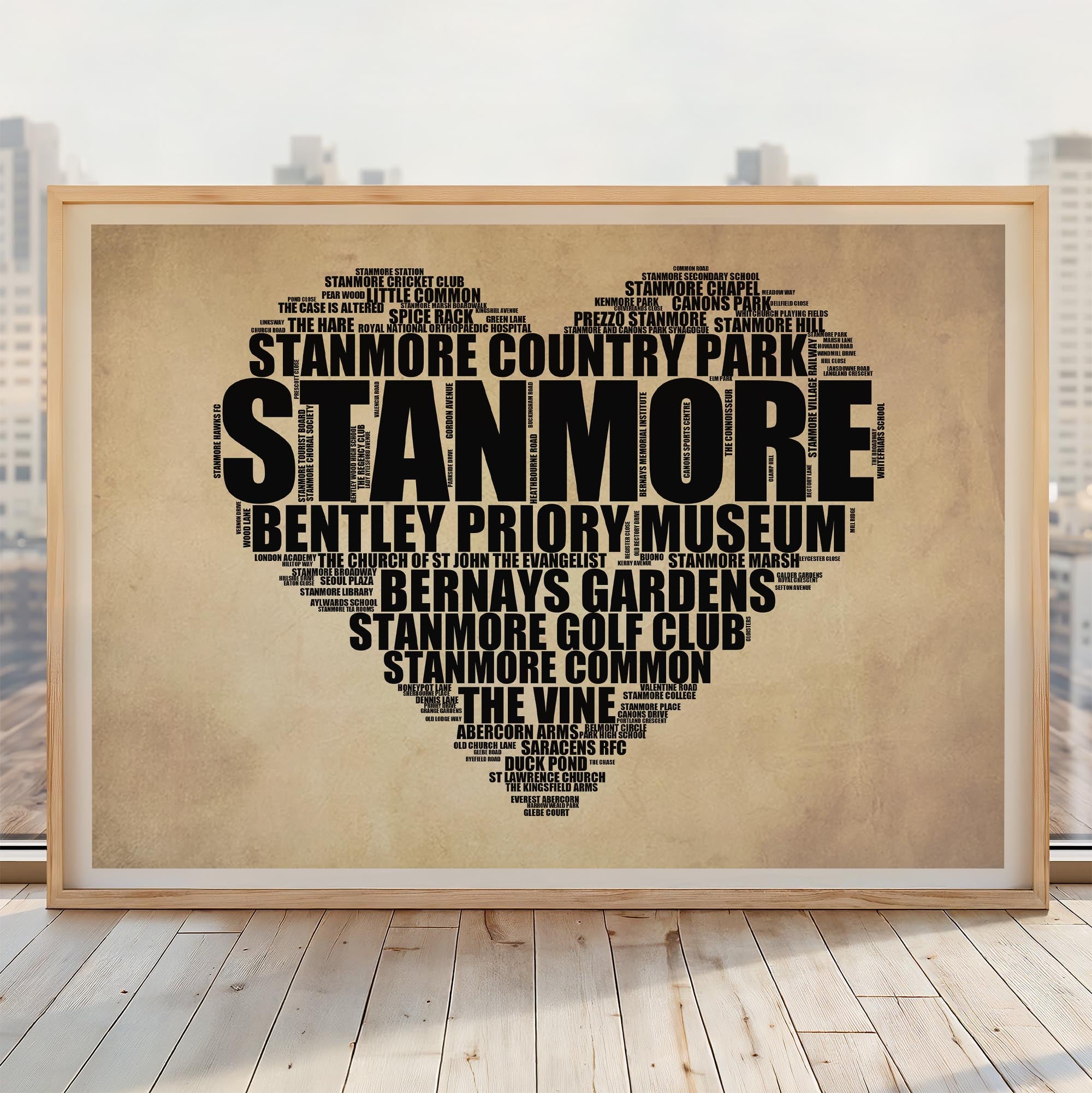 Stanmore - Premium Typographic Word Cloud Prints, Posters & Gifts