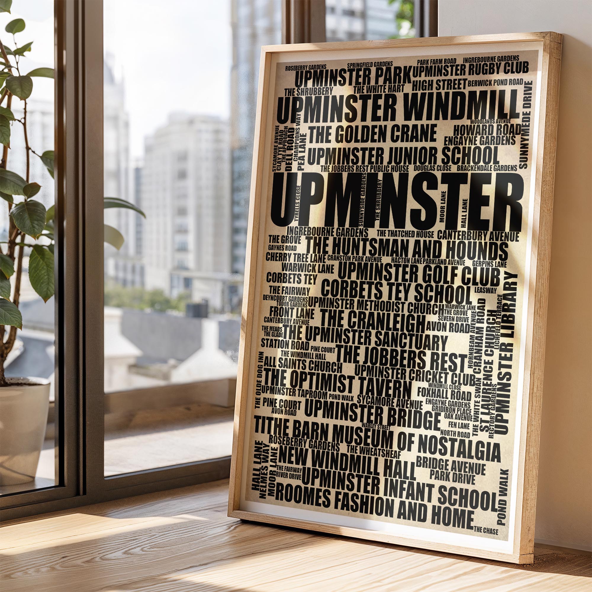 Upminster - Premium Typographic Word Cloud Prints, Posters & Gifts