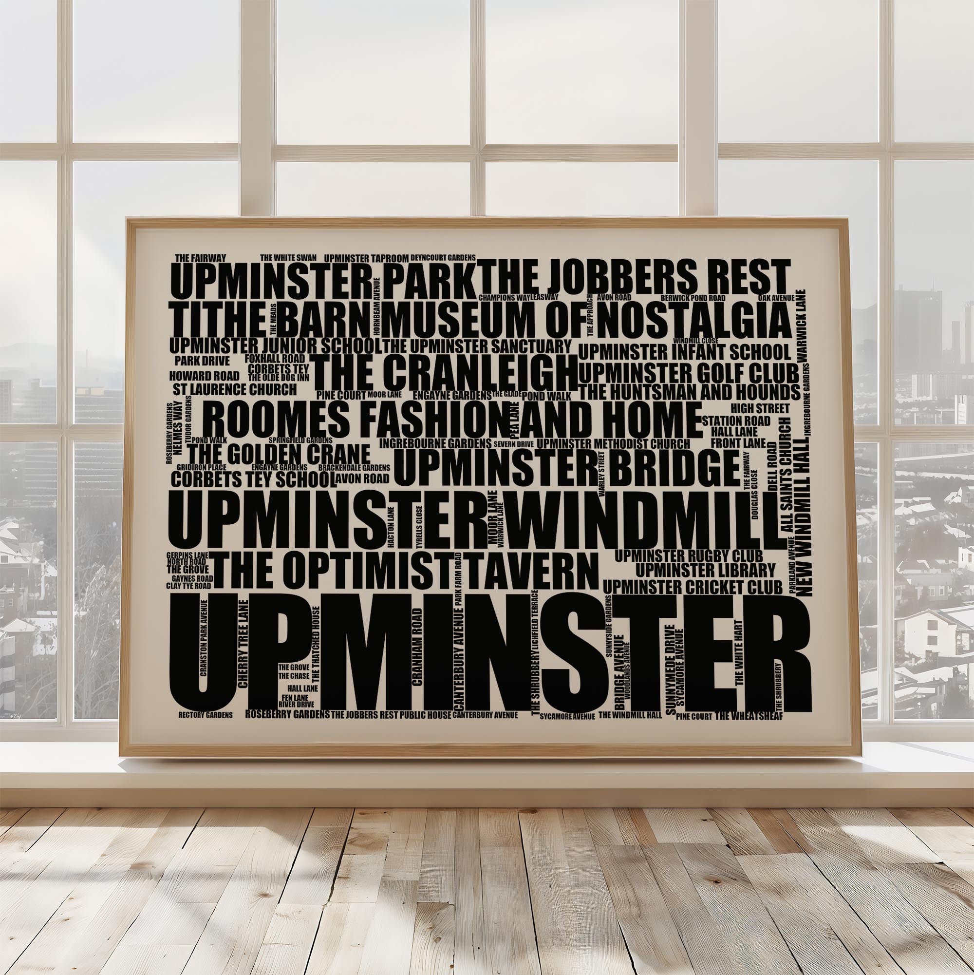 Upminster - Premium Typographic Word Cloud Prints, Posters & Gifts