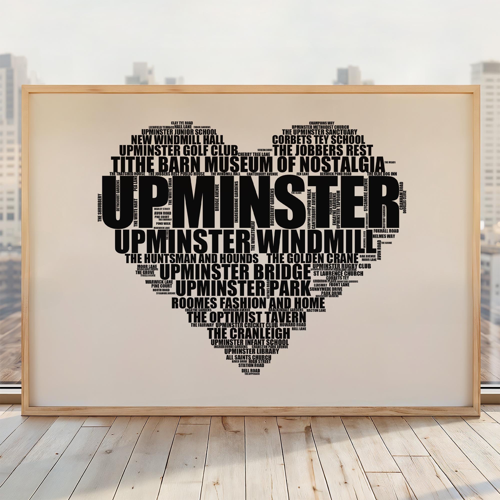 Upminster - Premium Typographic Word Cloud Prints, Posters & Gifts