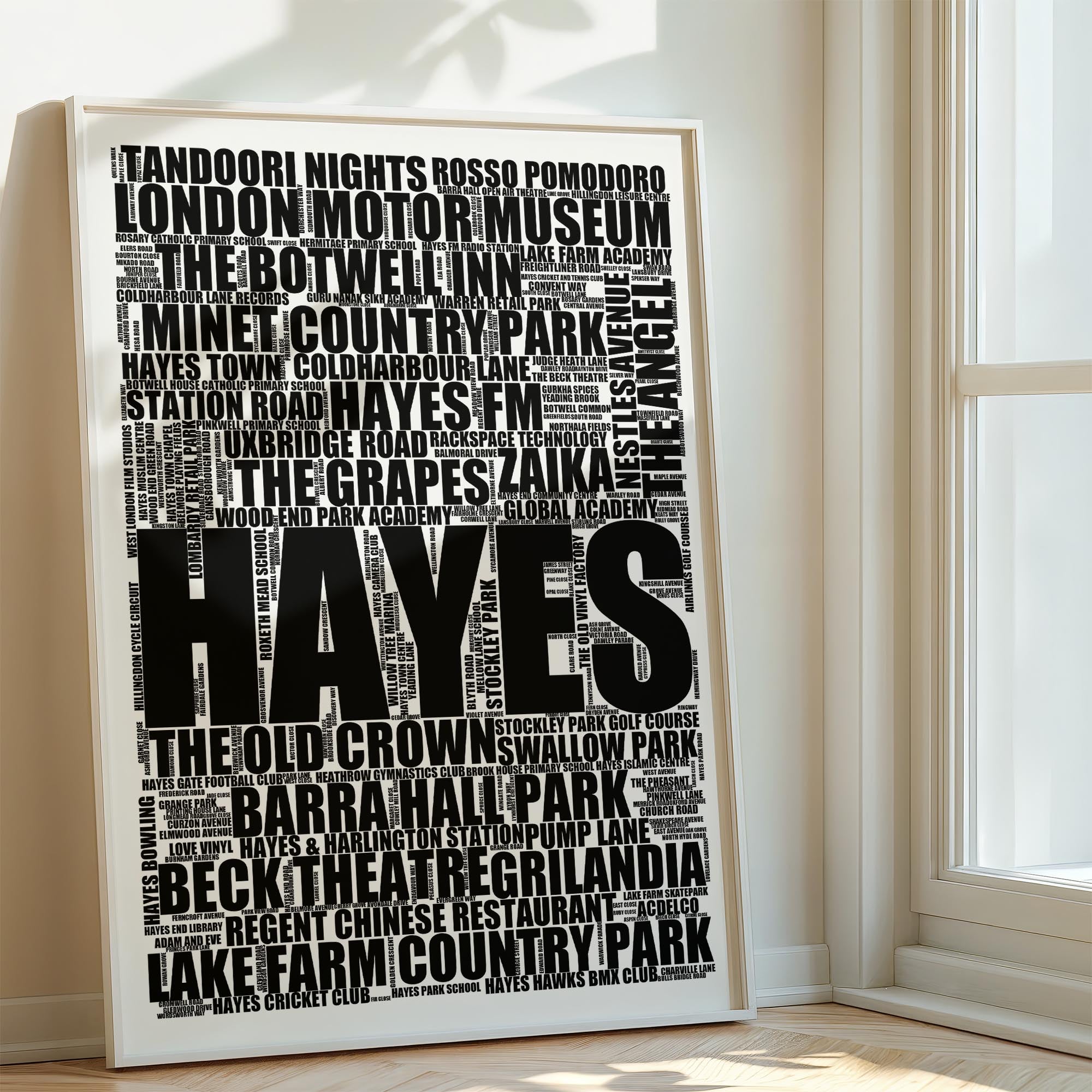 Hayes - Premium Typographic Word Cloud Prints, Posters & Gifts